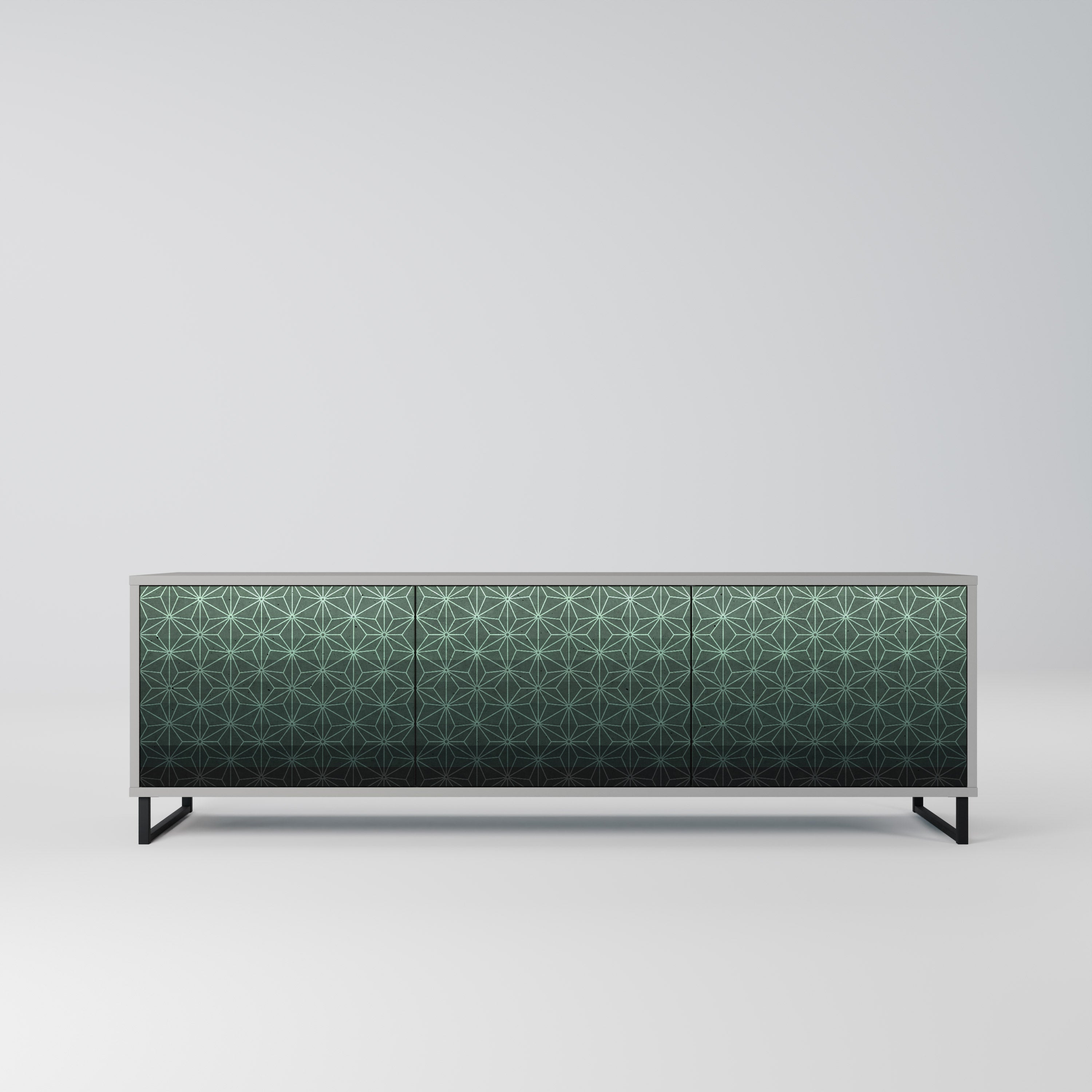 ORNAMENTAL GLIMMER Móvel de TV com 3 Portas em Acabamento Cinzento