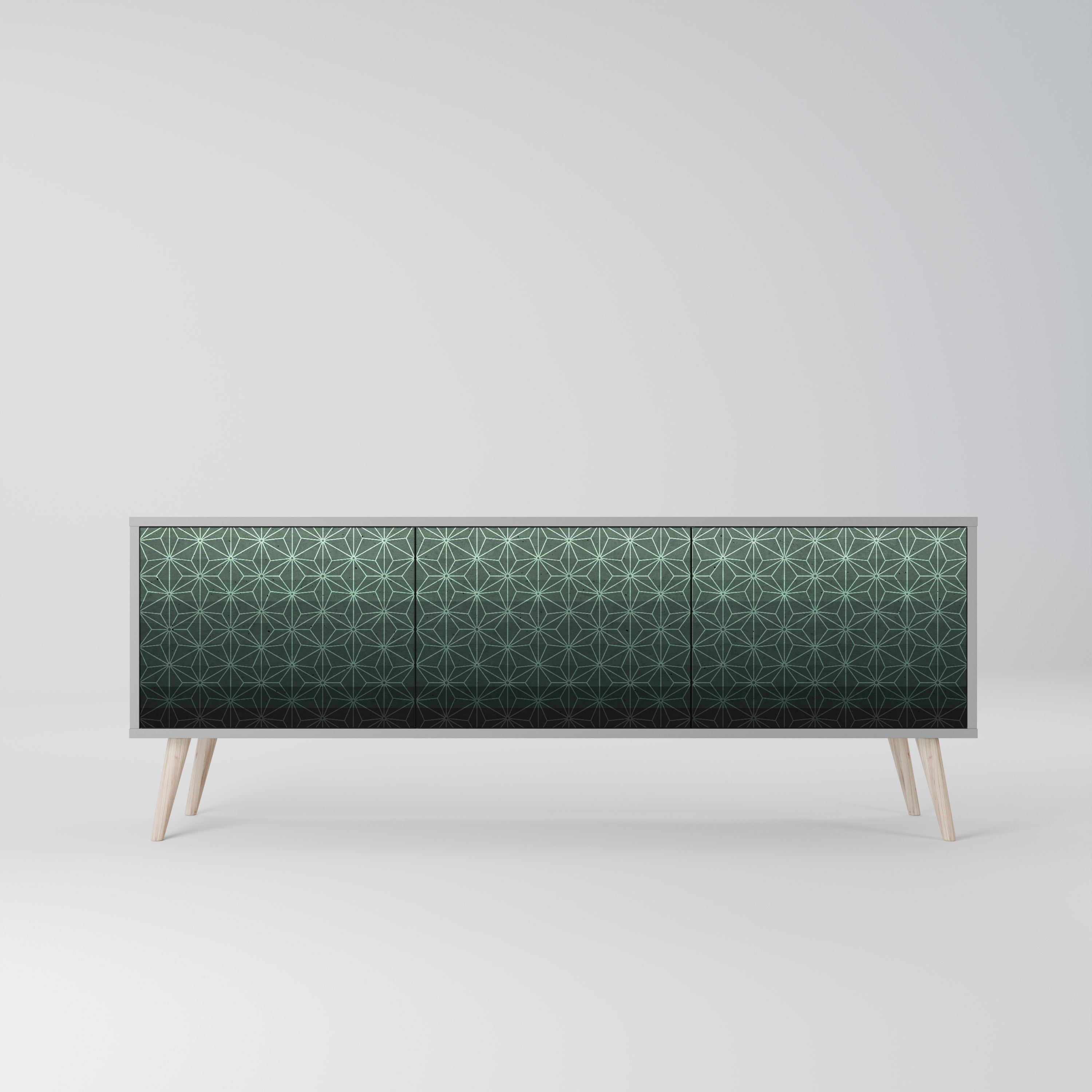 ORNAMENTAL GLIMMER Móvel de TV com 3 Portas em Acabamento Cinzento