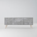 CONCRETE ZIG ZAG Móvel de TV com 3 Portas em Acabamento Cinzento