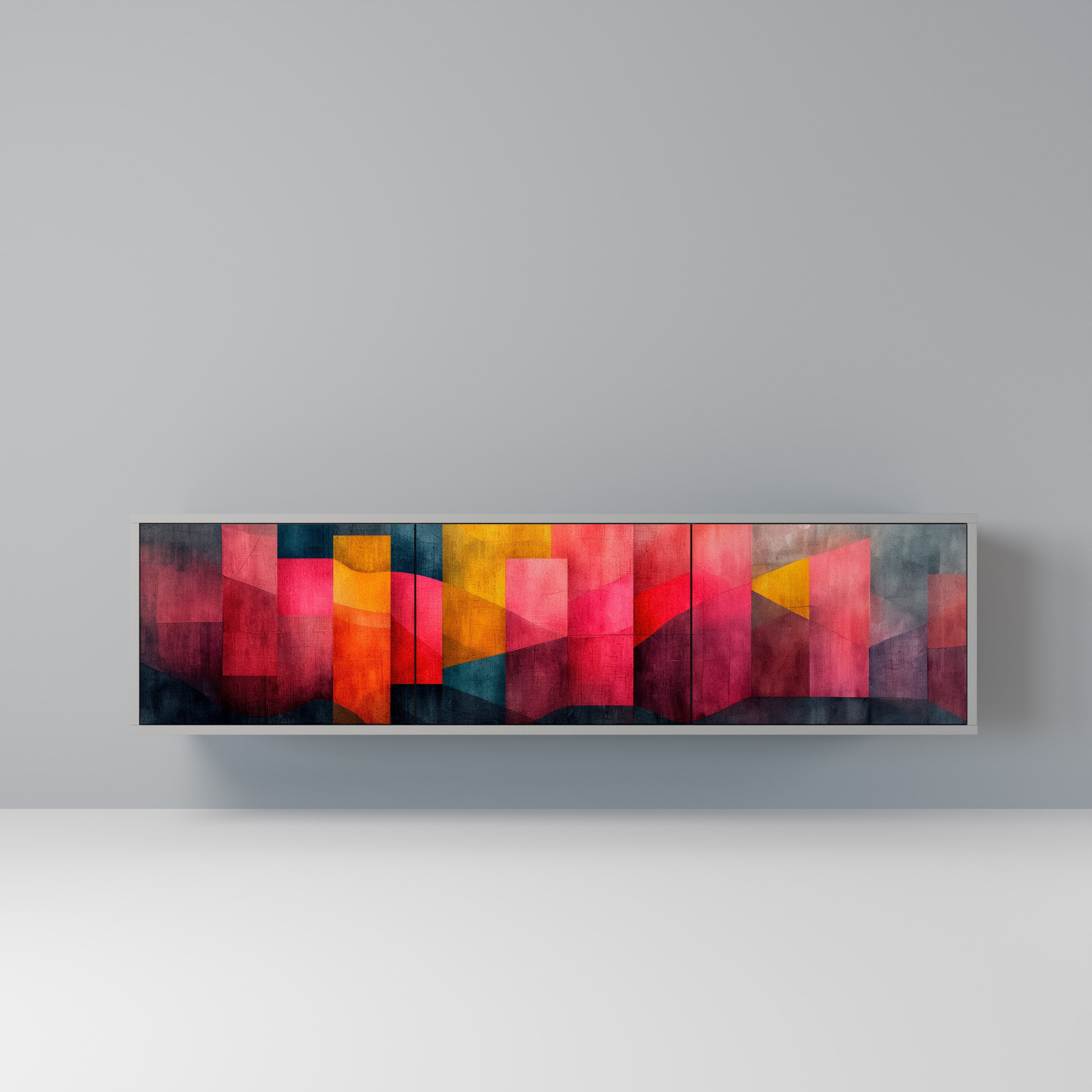 COLORFUL SOUNDS Móvel de TV com 3 Portas em Acabamento Cinzento