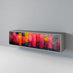 COLORFUL SOUNDS Móvel de TV com 3 Portas em Acabamento Cinzento