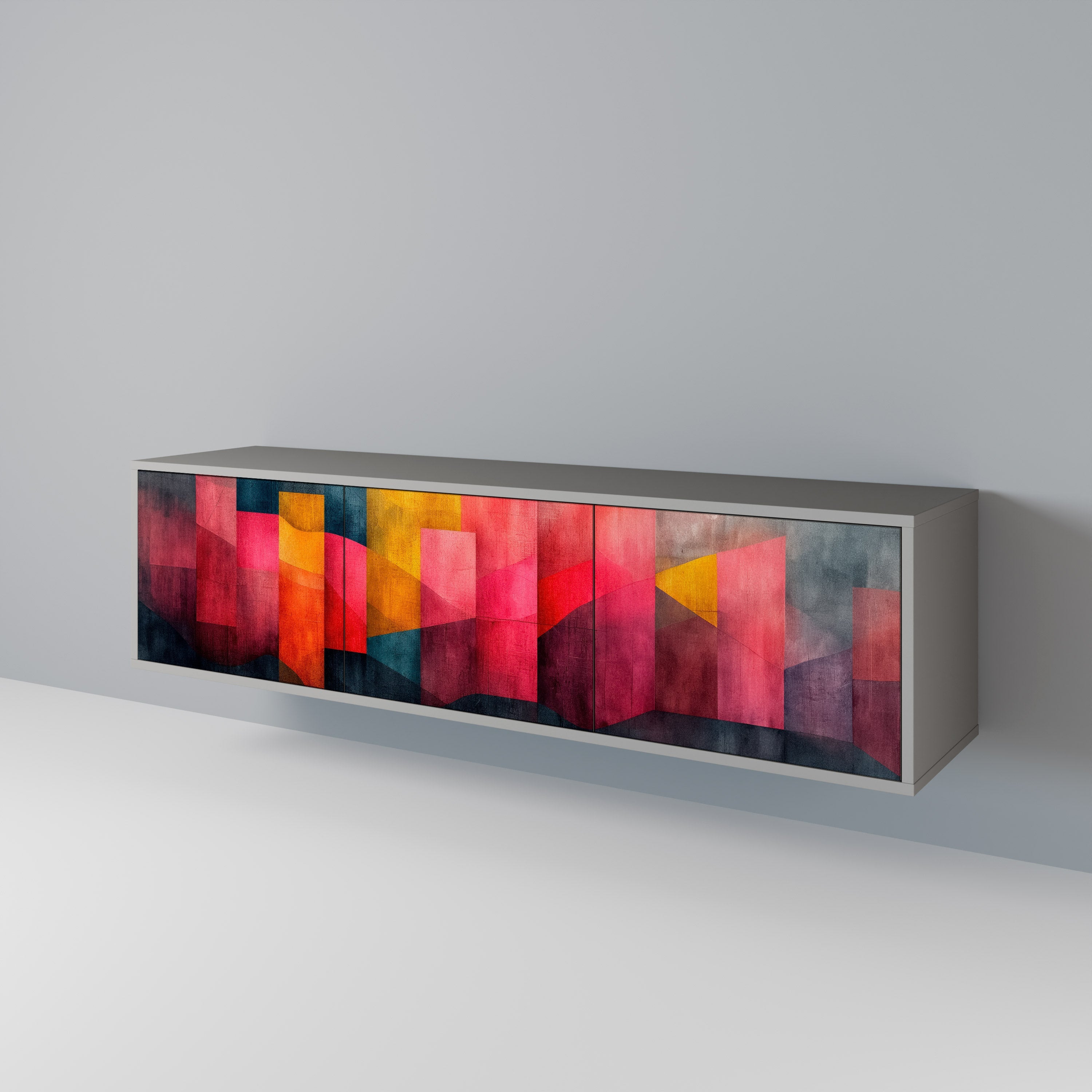 COLORFUL SOUNDS Móvel de TV com 3 Portas em Acabamento Cinzento