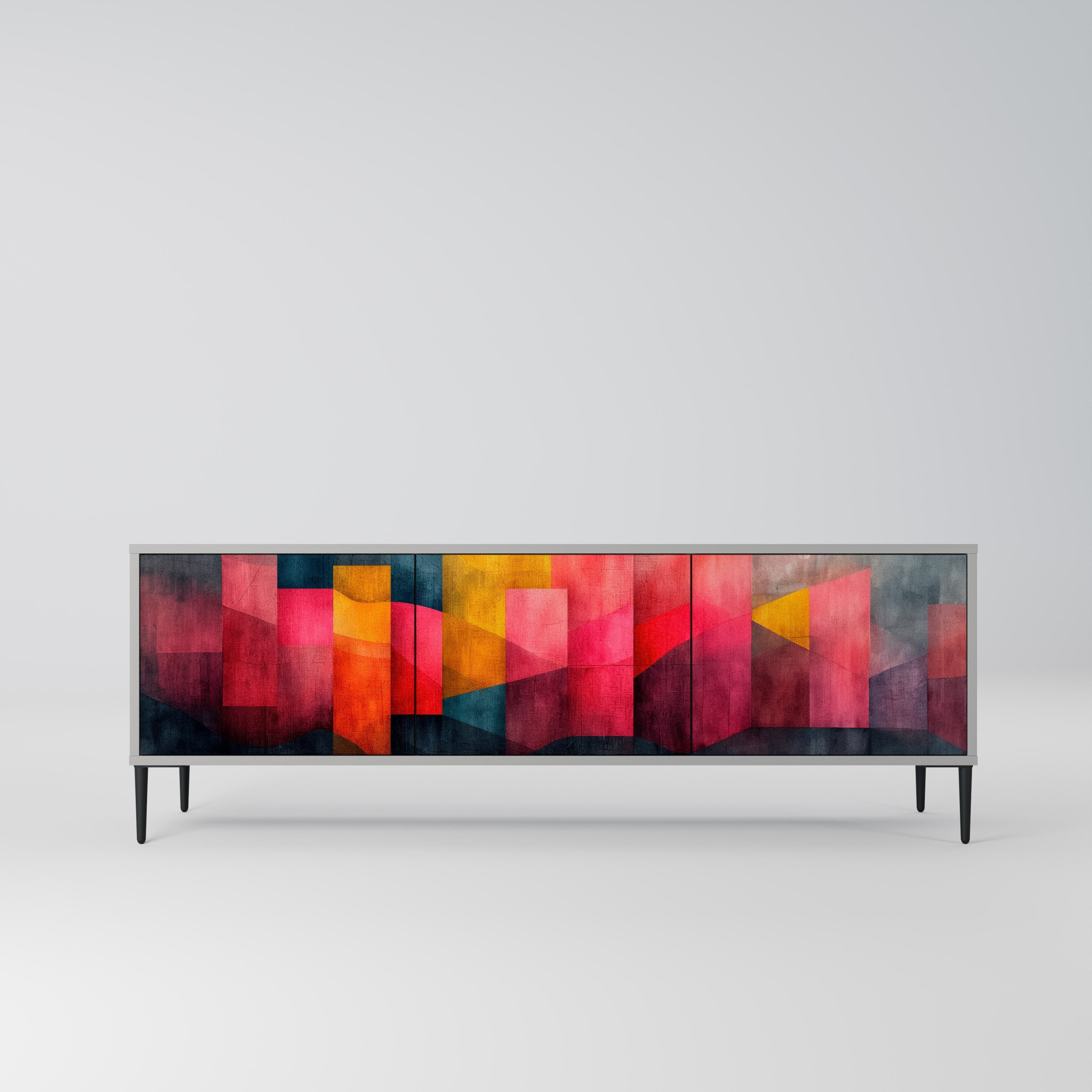 COLORFUL SOUNDS Móvel de TV com 3 Portas em Acabamento Cinzento