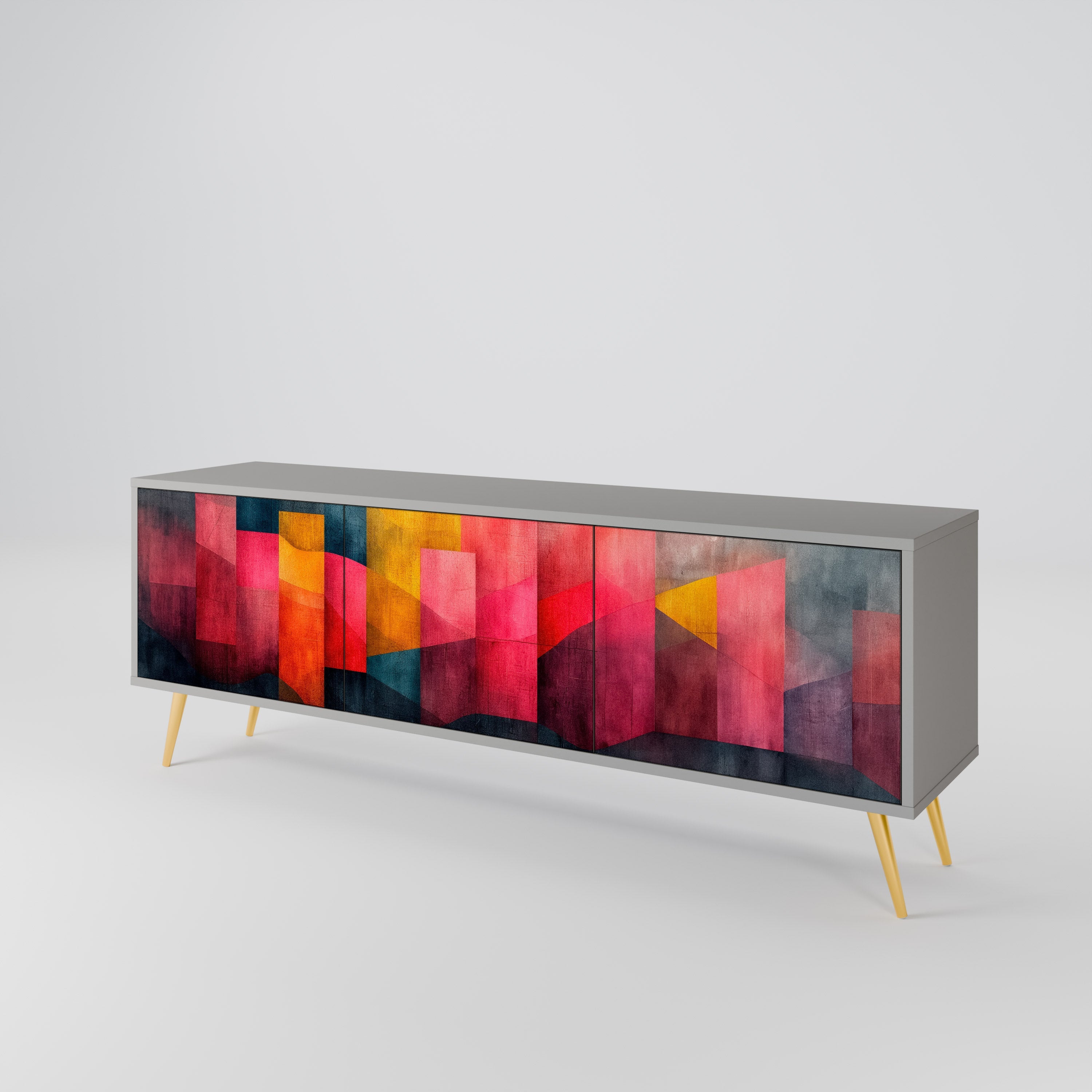 COLORFUL SOUNDS Móvel de TV com 3 Portas em Acabamento Cinzento