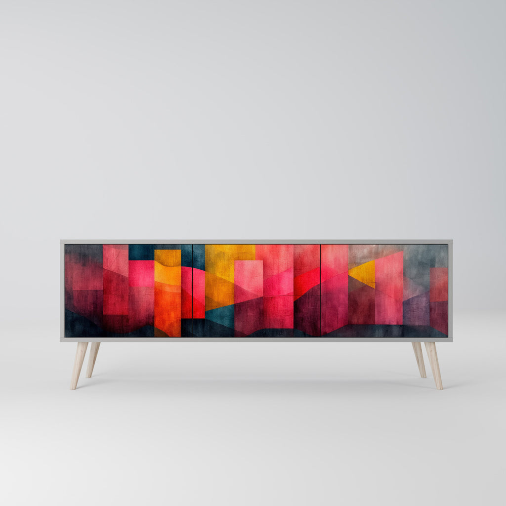 COLORFUL SOUNDS Móvel de TV com 3 Portas em Acabamento Cinzento