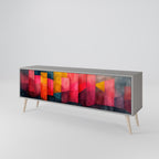 COLORFUL SOUNDS Móvel de TV com 3 Portas em Acabamento Cinzento