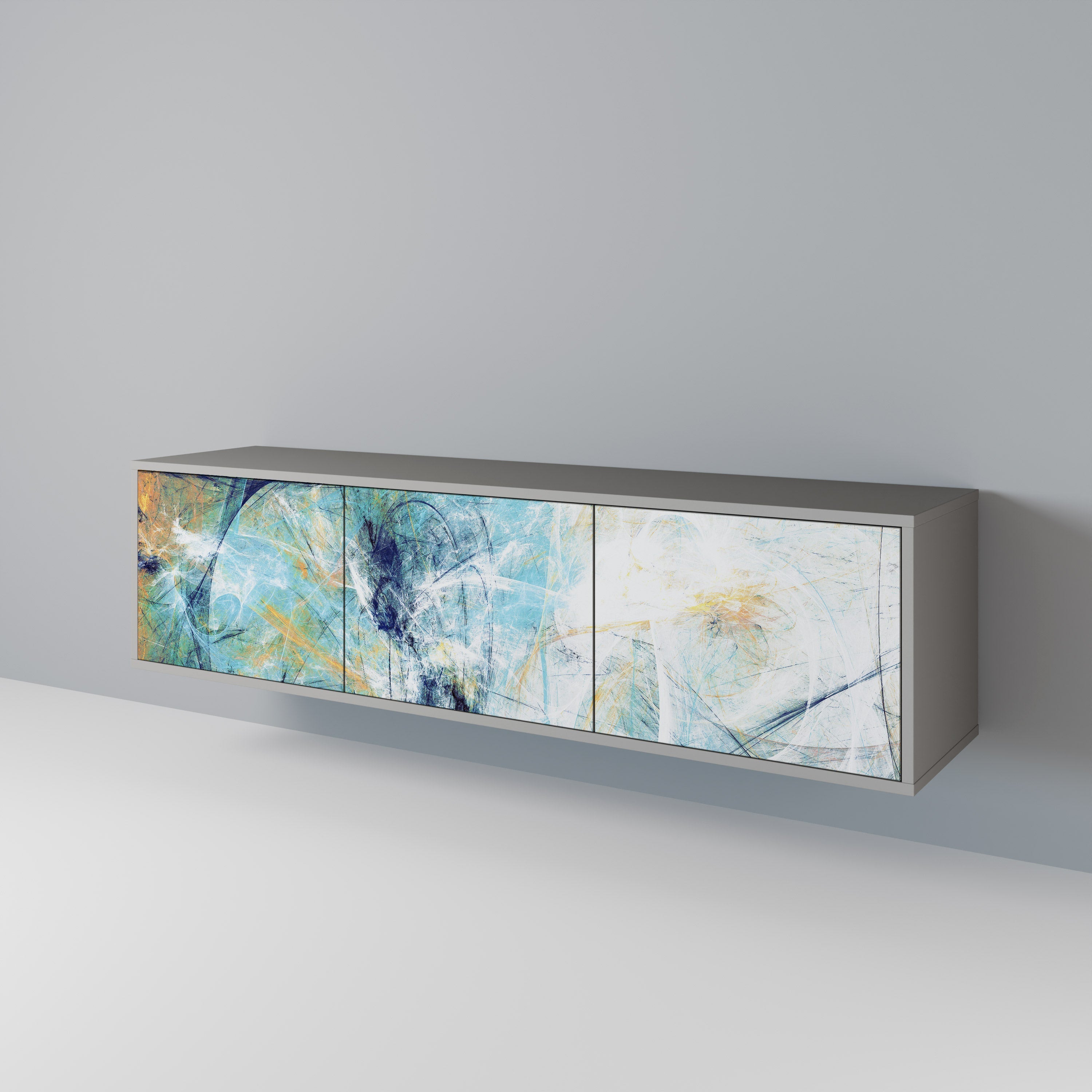 ABSTRACT THOUGHTS Móvel de TV com 3 Portas em Acabamento Cinzento