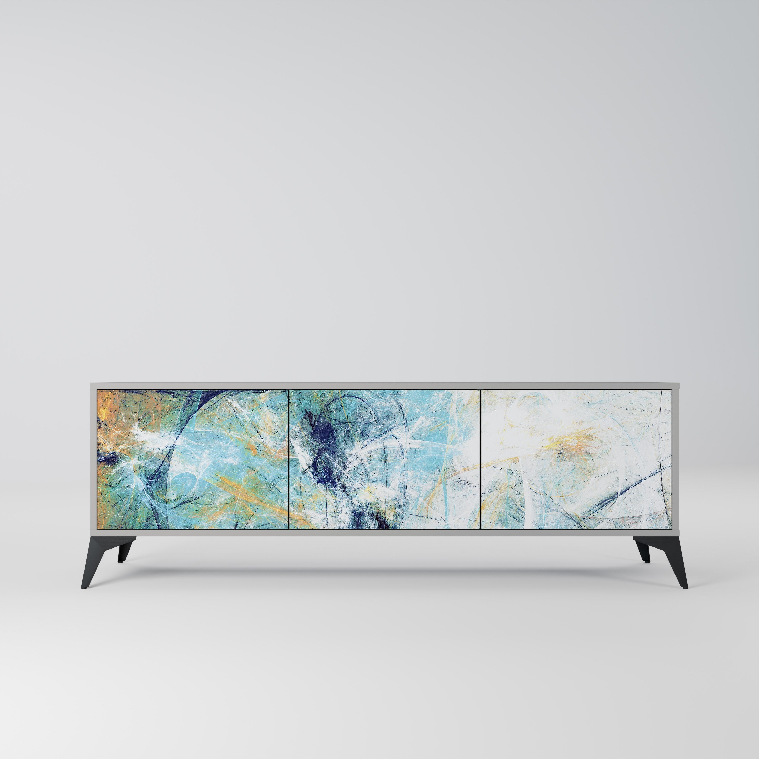 ABSTRACT THOUGHTS Móvel de TV com 3 Portas em Acabamento Cinzento