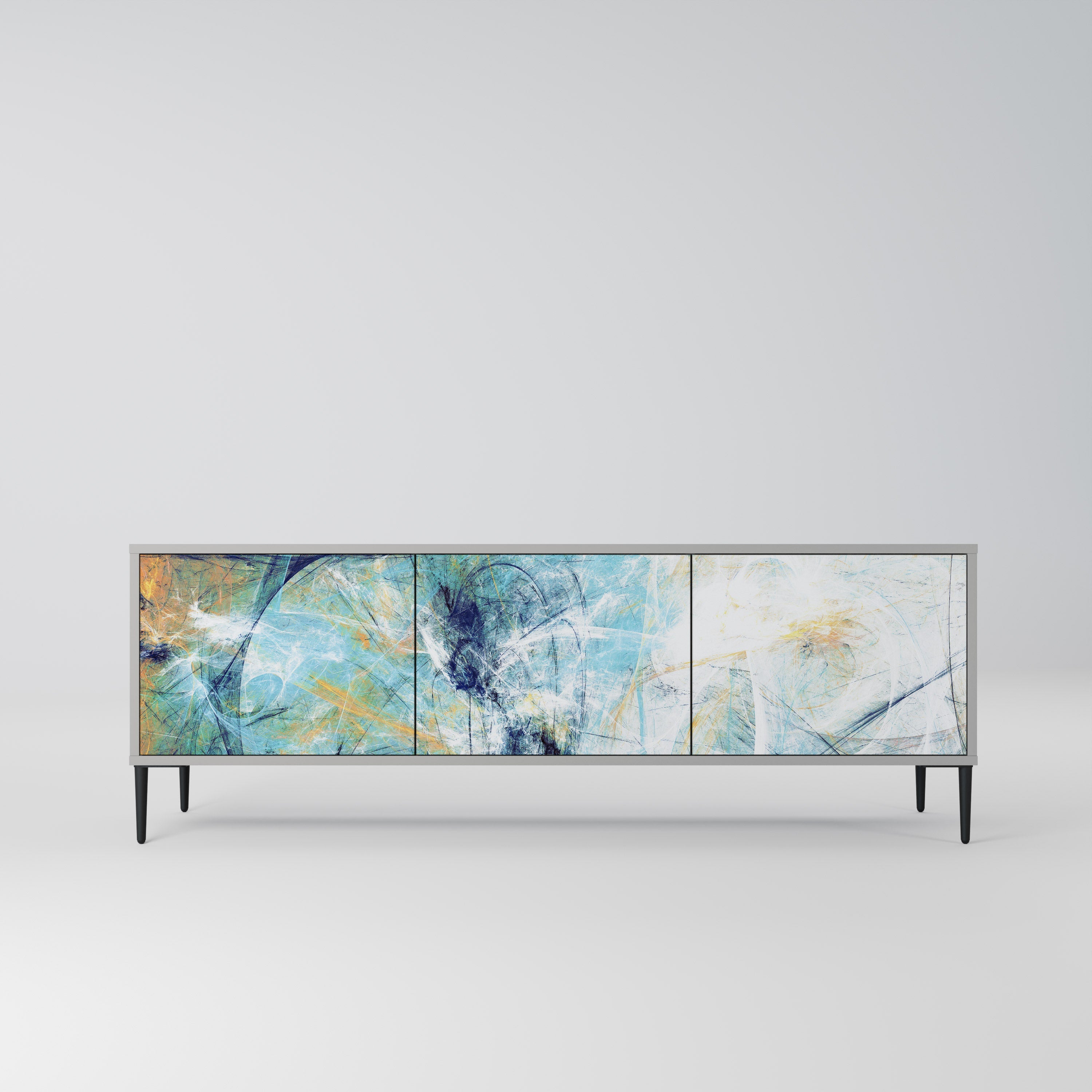 ABSTRACT THOUGHTS Móvel de TV com 3 Portas em Acabamento Cinzento