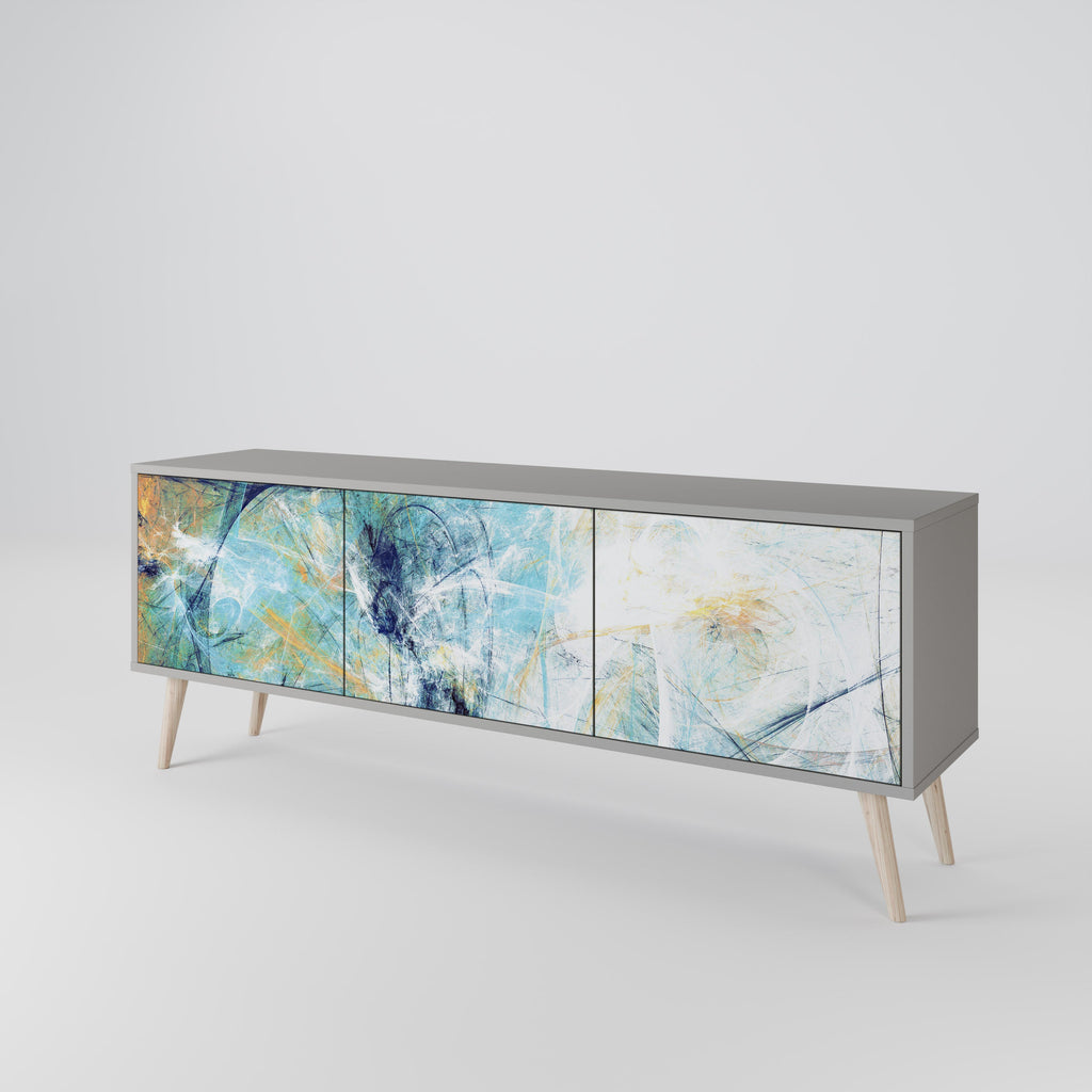 ABSTRACT THOUGHTS Móvel de TV com 3 Portas em Acabamento Cinzento