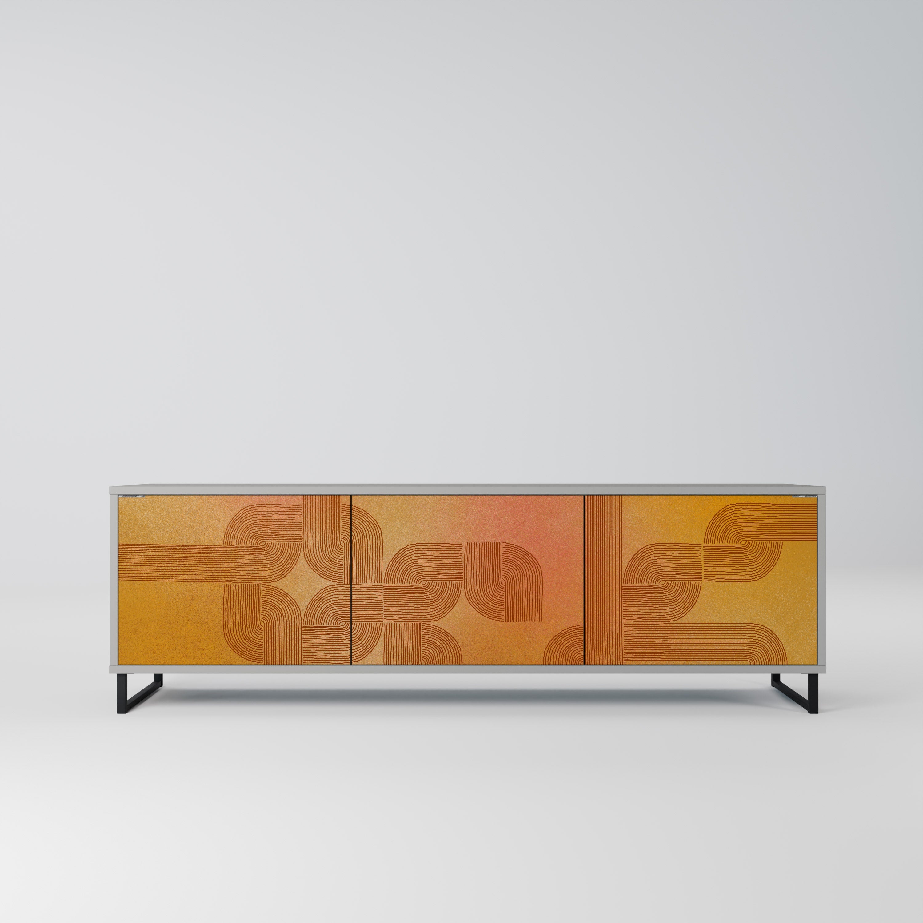 STRENGTHENING RELATION Móvel de TV com 3 Portas em Acabamento Cinzento