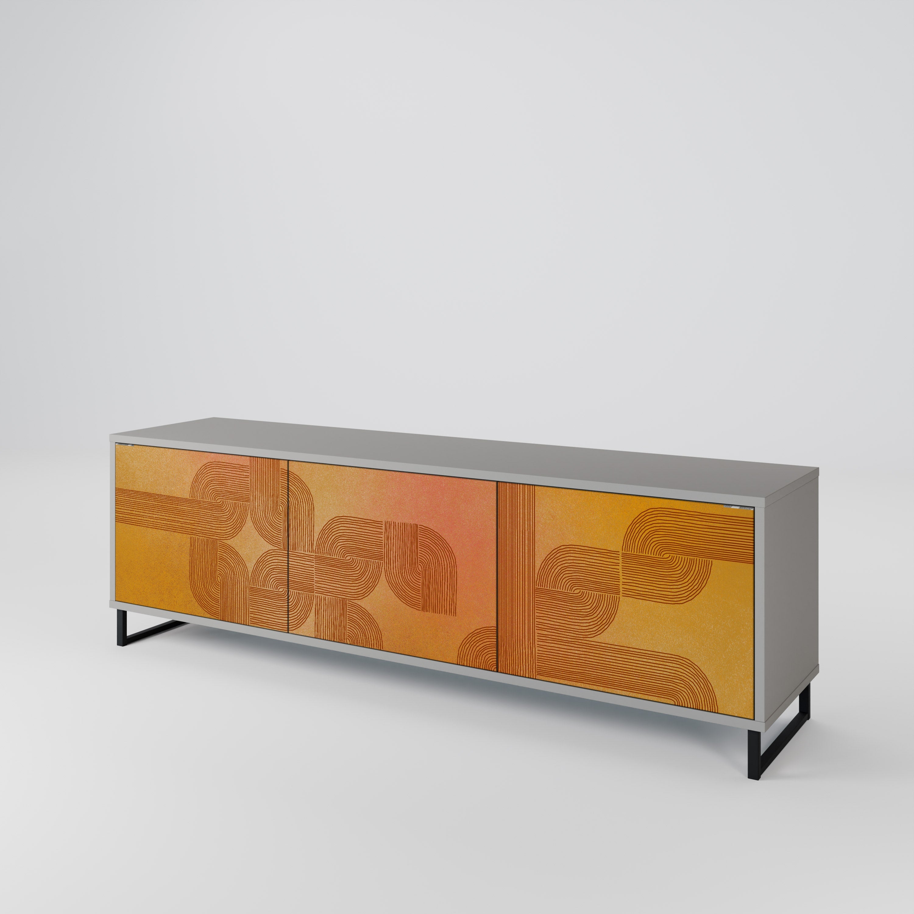 STRENGTHENING RELATION Móvel de TV com 3 Portas em Acabamento Cinzento