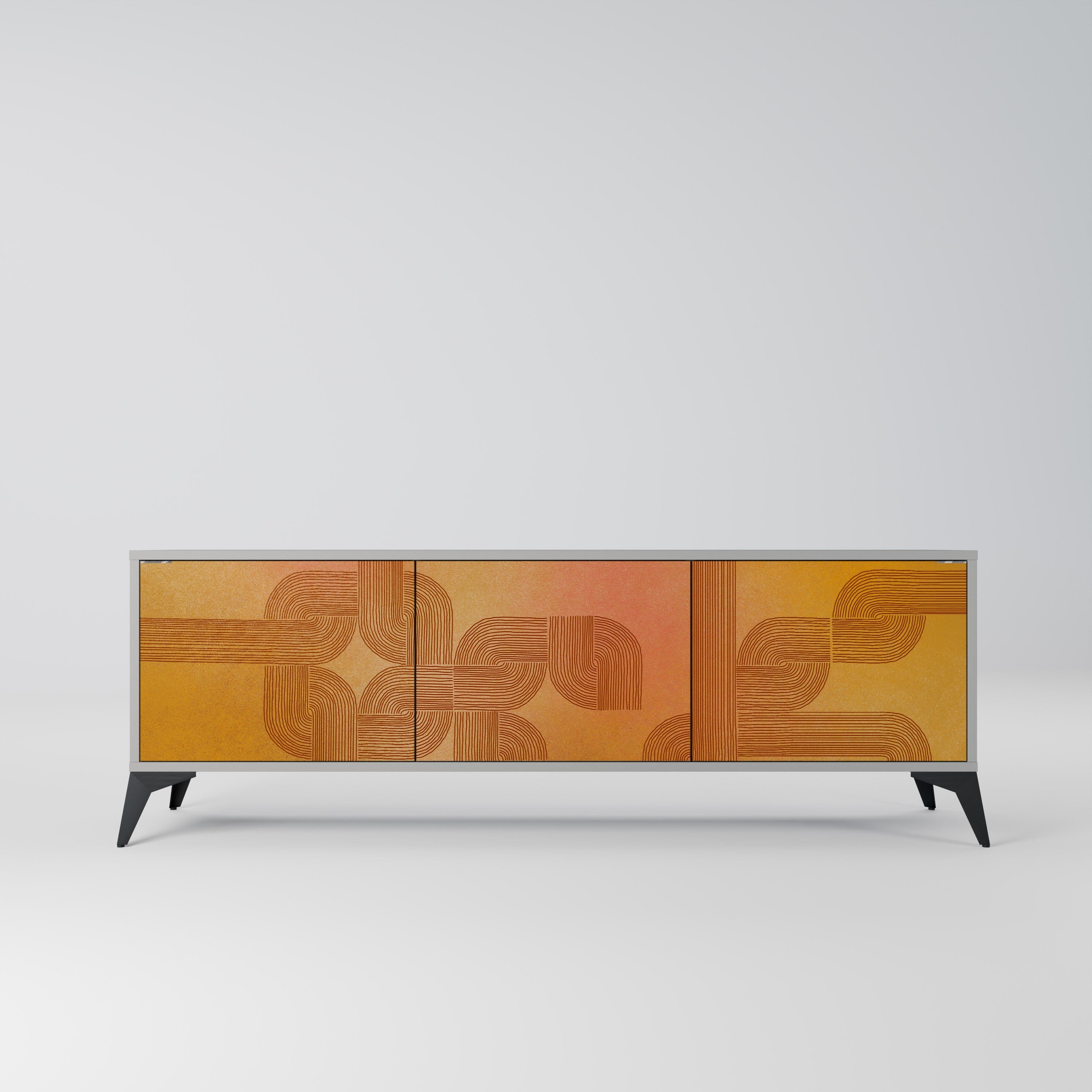 STRENGTHENING RELATION Móvel de TV com 3 Portas em Acabamento Cinzento