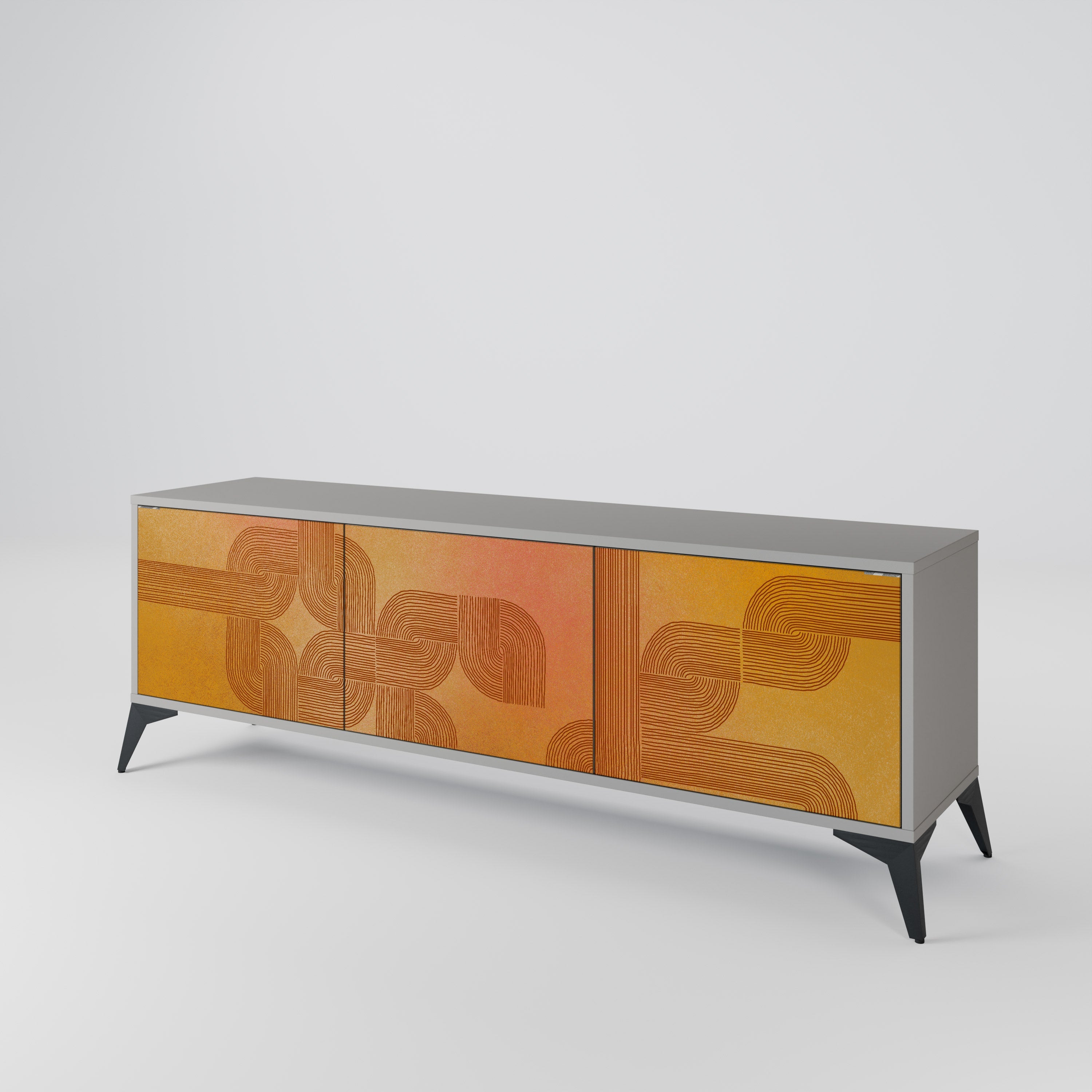 STRENGTHENING RELATION Móvel de TV com 3 Portas em Acabamento Cinzento