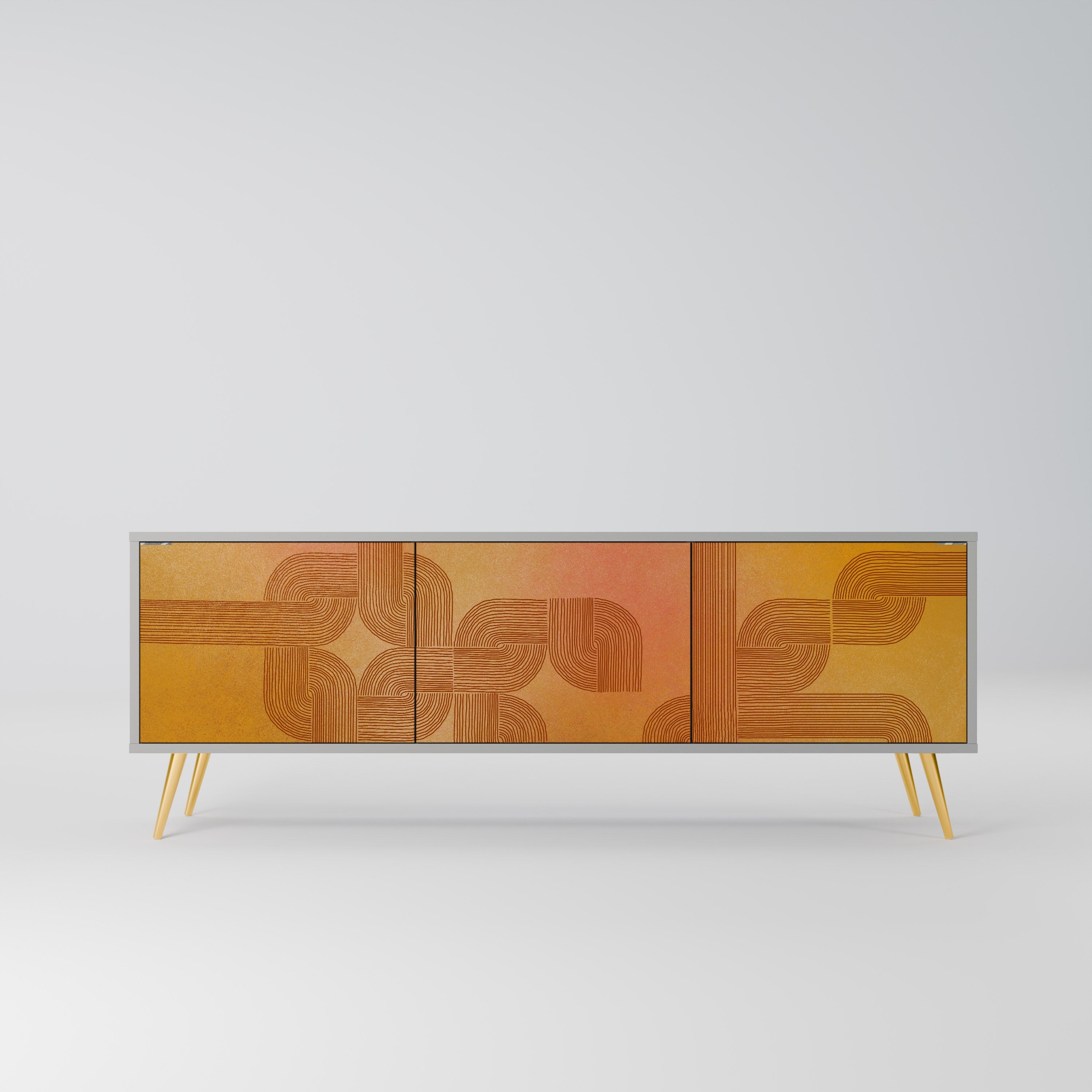 STRENGTHENING RELATION Móvel de TV com 3 Portas em Acabamento Cinzento