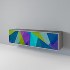 COLD SHOWCASE Móvel de TV com 3 Portas em Acabamento Cinzento