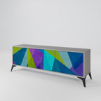 COLD SHOWCASE Móvel de TV com 3 Portas em Acabamento Cinzento