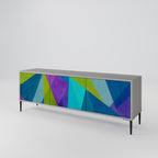 COLD SHOWCASE Móvel de TV com 3 Portas em Acabamento Cinzento