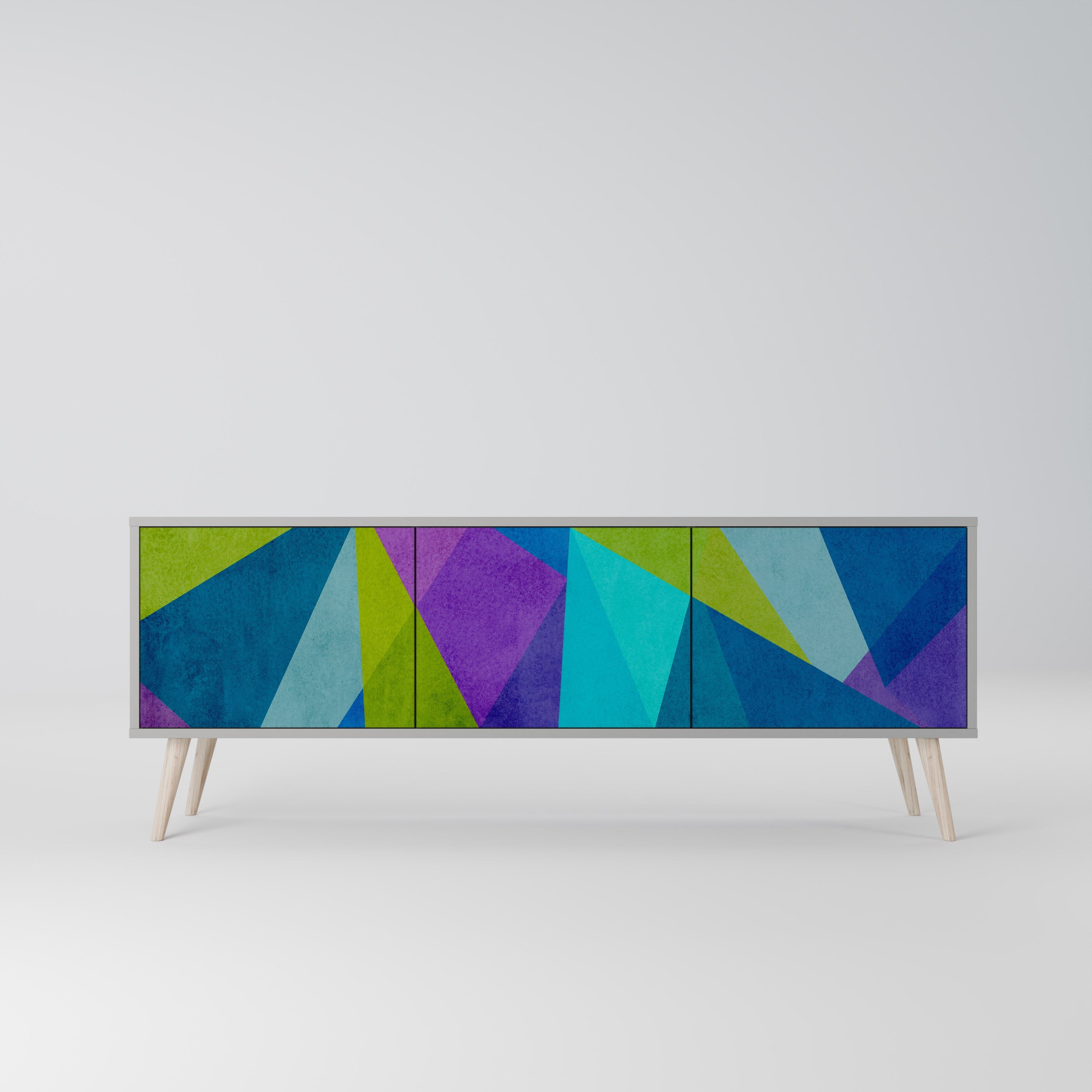 COLD SHOWCASE Móvel de TV com 3 Portas em Acabamento Cinzento