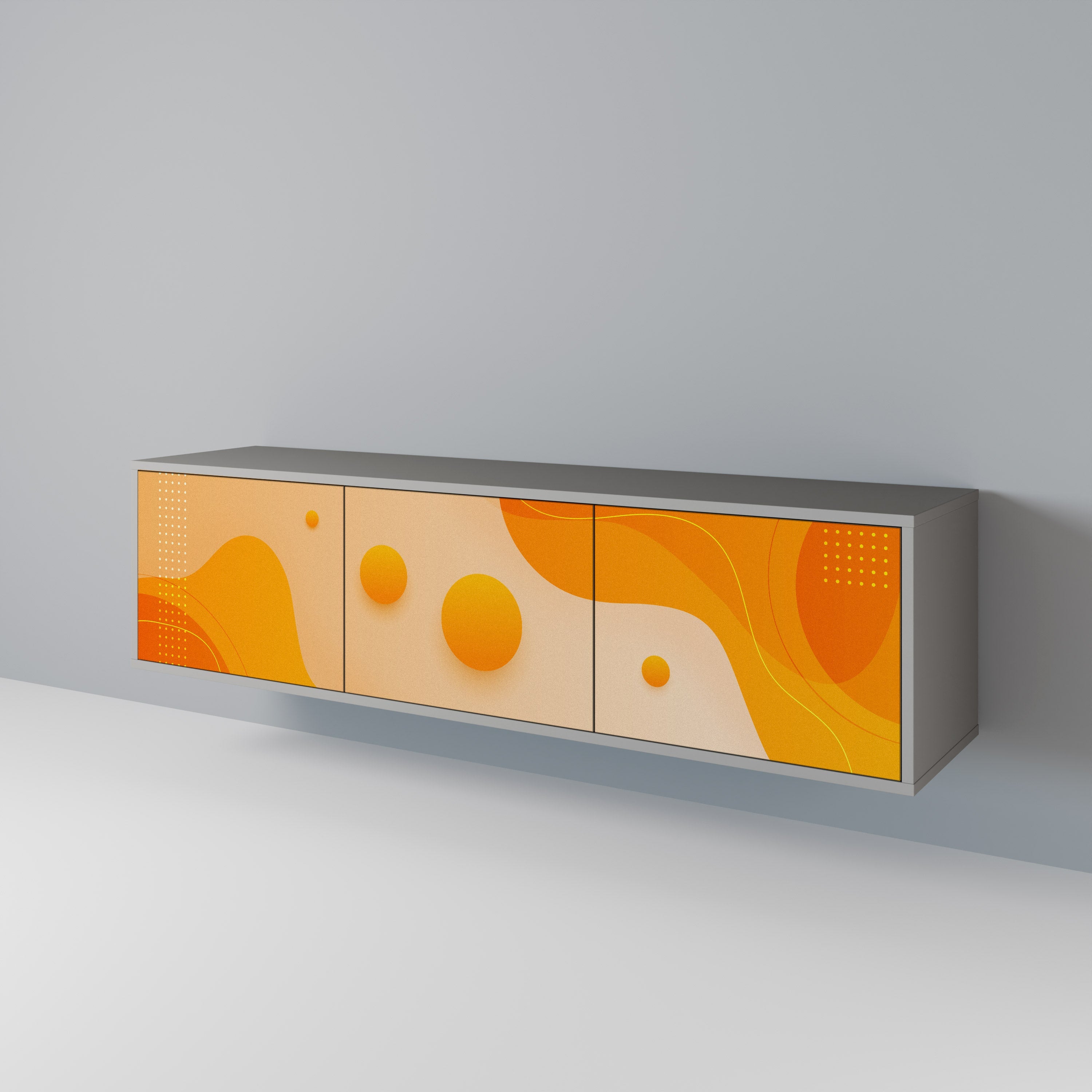 ORANGE ARRANGEMENT Móvel de TV com 3 Portas em Acabamento Cinzento