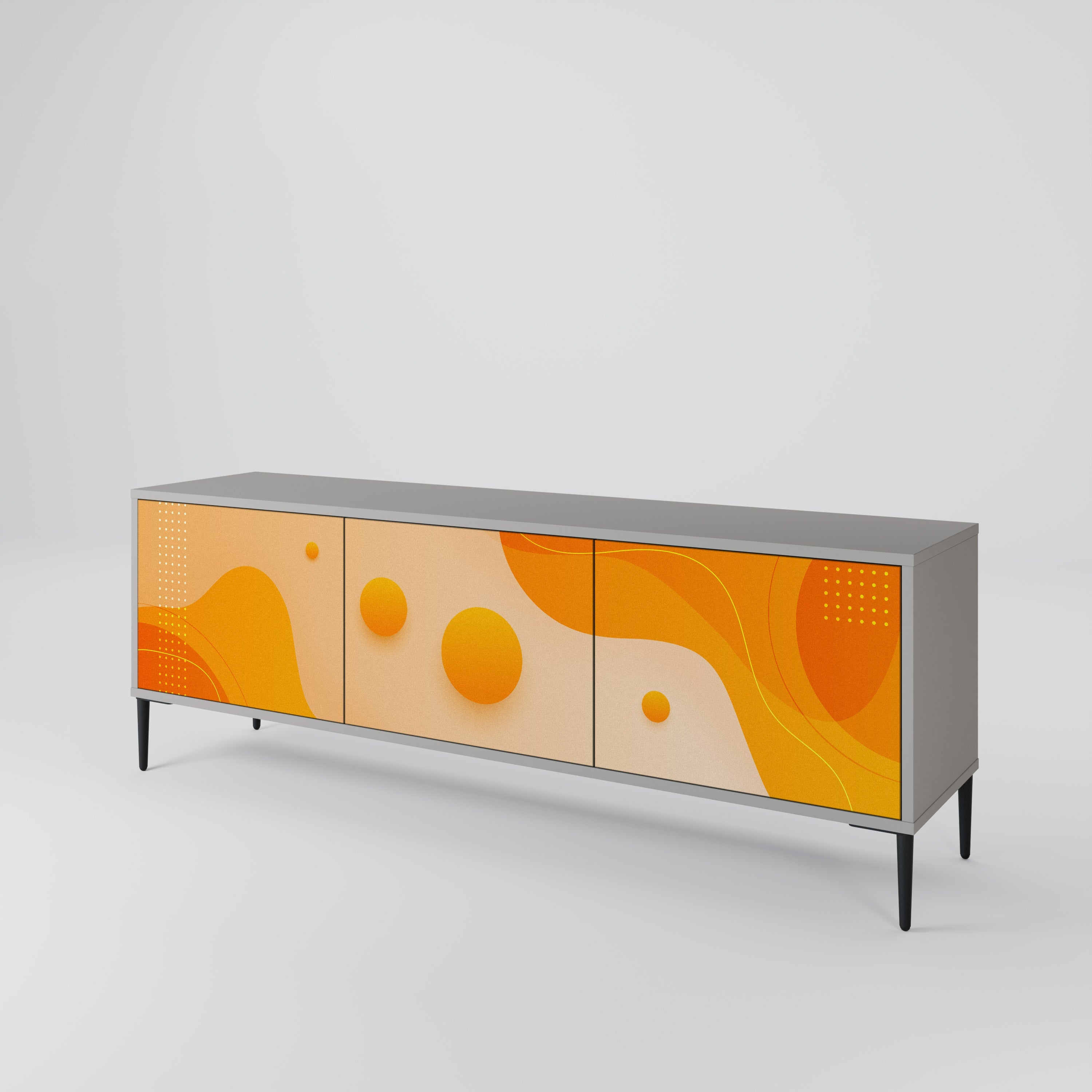 ORANGE ARRANGEMENT Móvel de TV com 3 Portas em Acabamento Cinzento