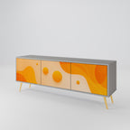 ORANGE ARRANGEMENT Móvel de TV com 3 Portas em Acabamento Cinzento