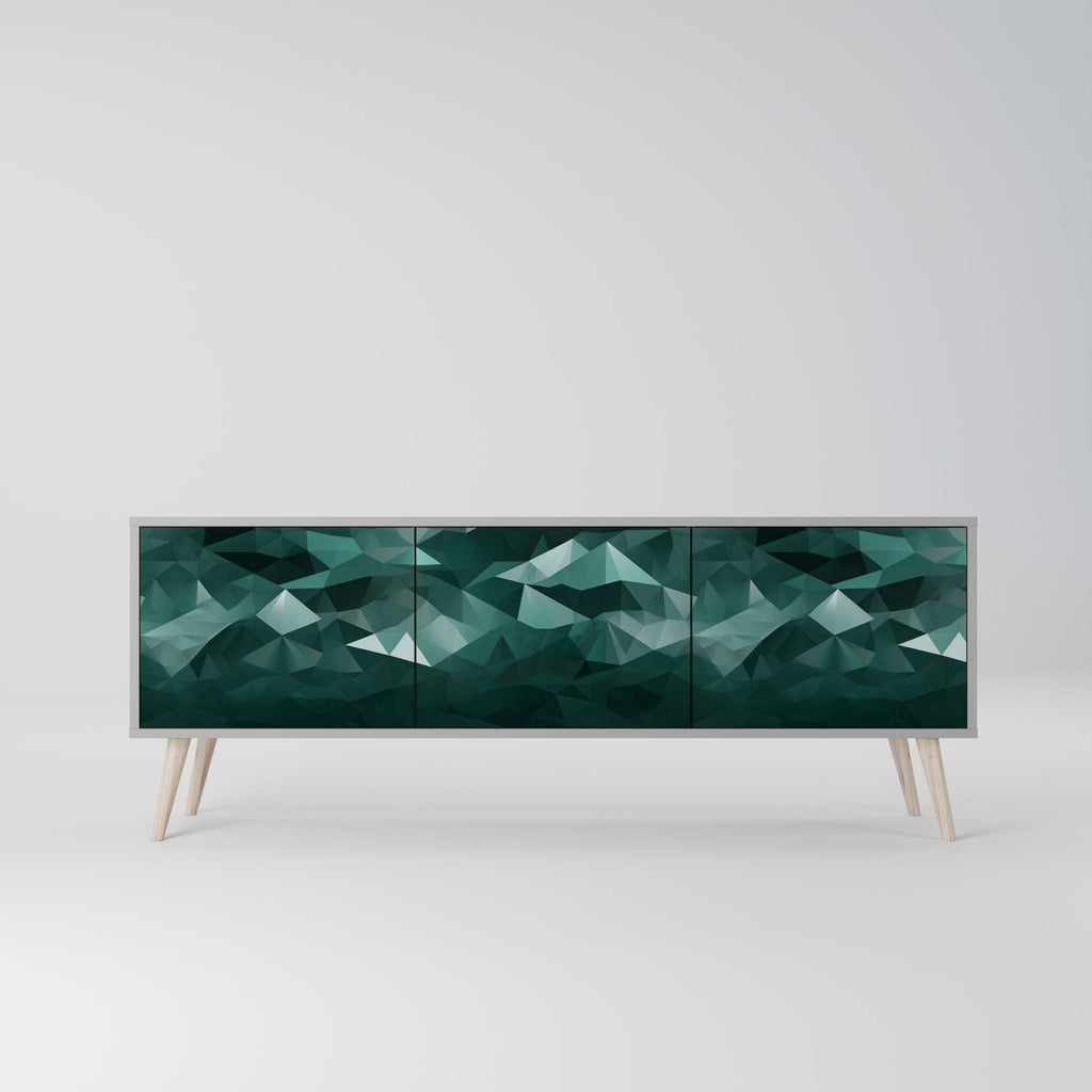 POLYGONAL FLOATING Móvel de TV com 3 Portas em Acabamento Cinzento