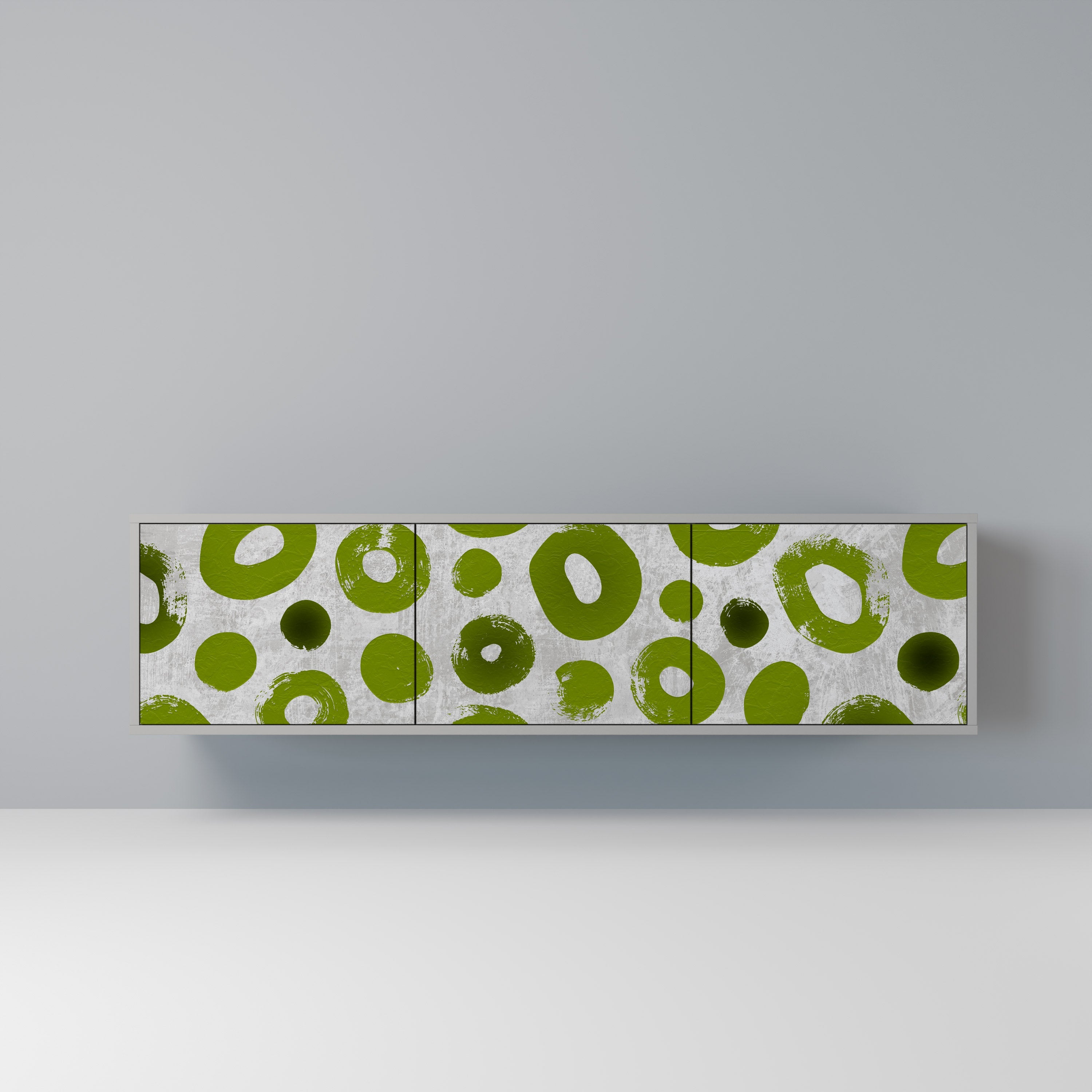 GREEN RHAPSODY Móvel de TV com 3 Portas em Acabamento Cinzento