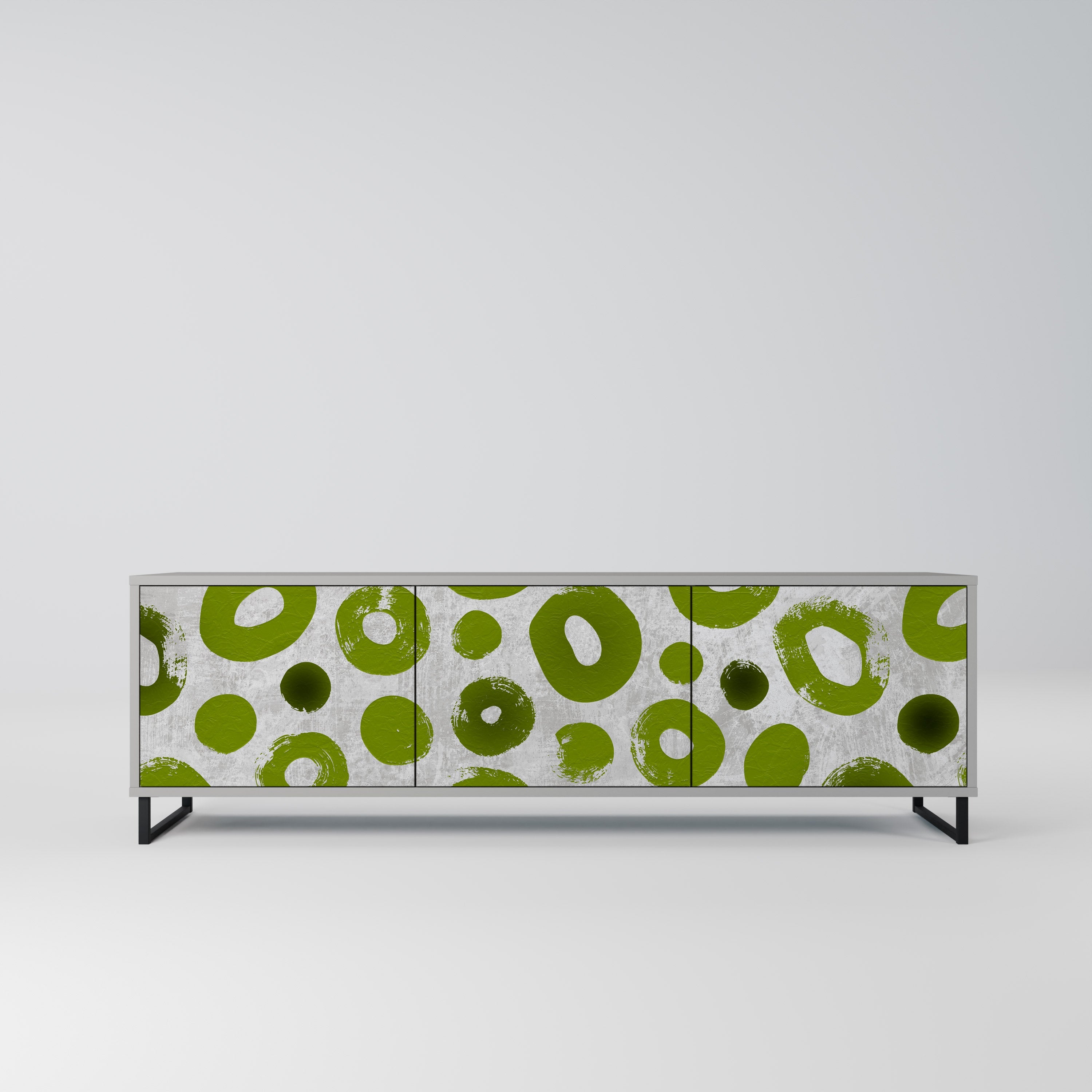 GREEN RHAPSODY Móvel de TV com 3 Portas em Acabamento Cinzento