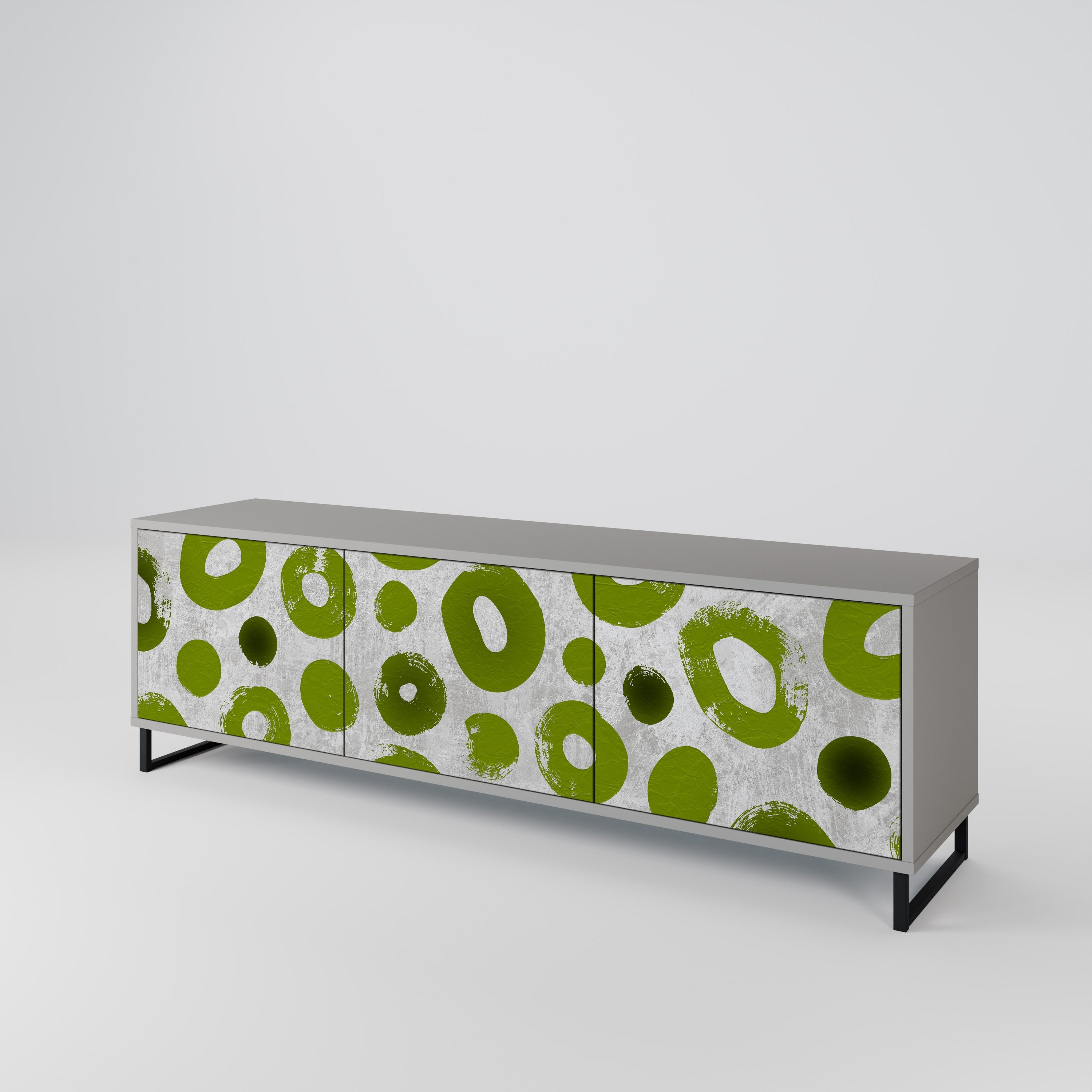 GREEN RHAPSODY Móvel de TV com 3 Portas em Acabamento Cinzento