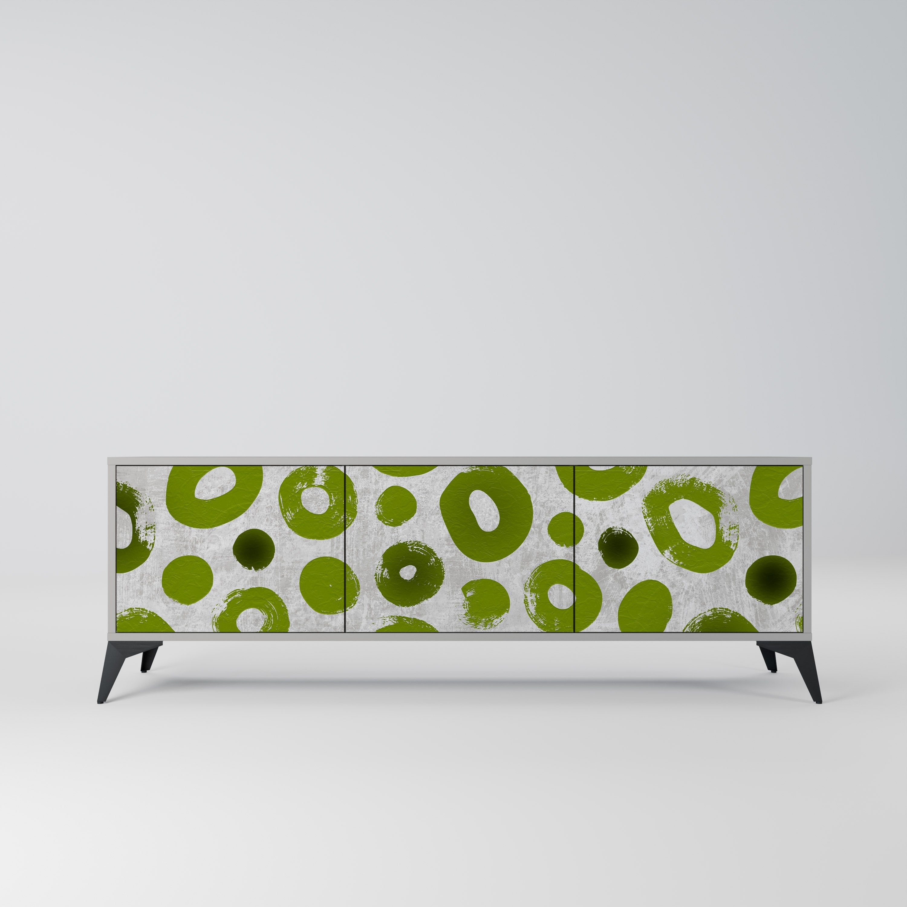 GREEN RHAPSODY Móvel de TV com 3 Portas em Acabamento Cinzento