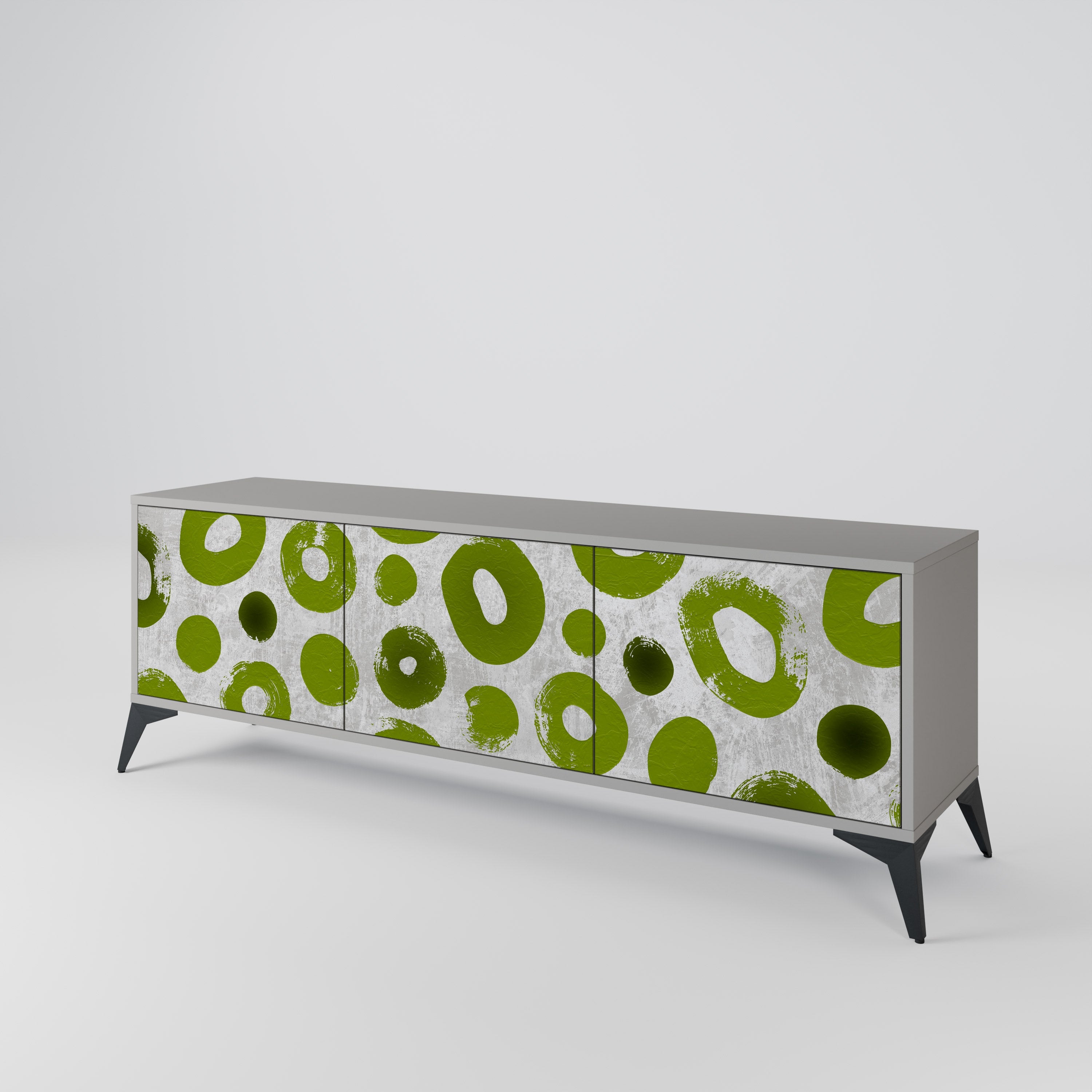 GREEN RHAPSODY Móvel de TV com 3 Portas em Acabamento Cinzento