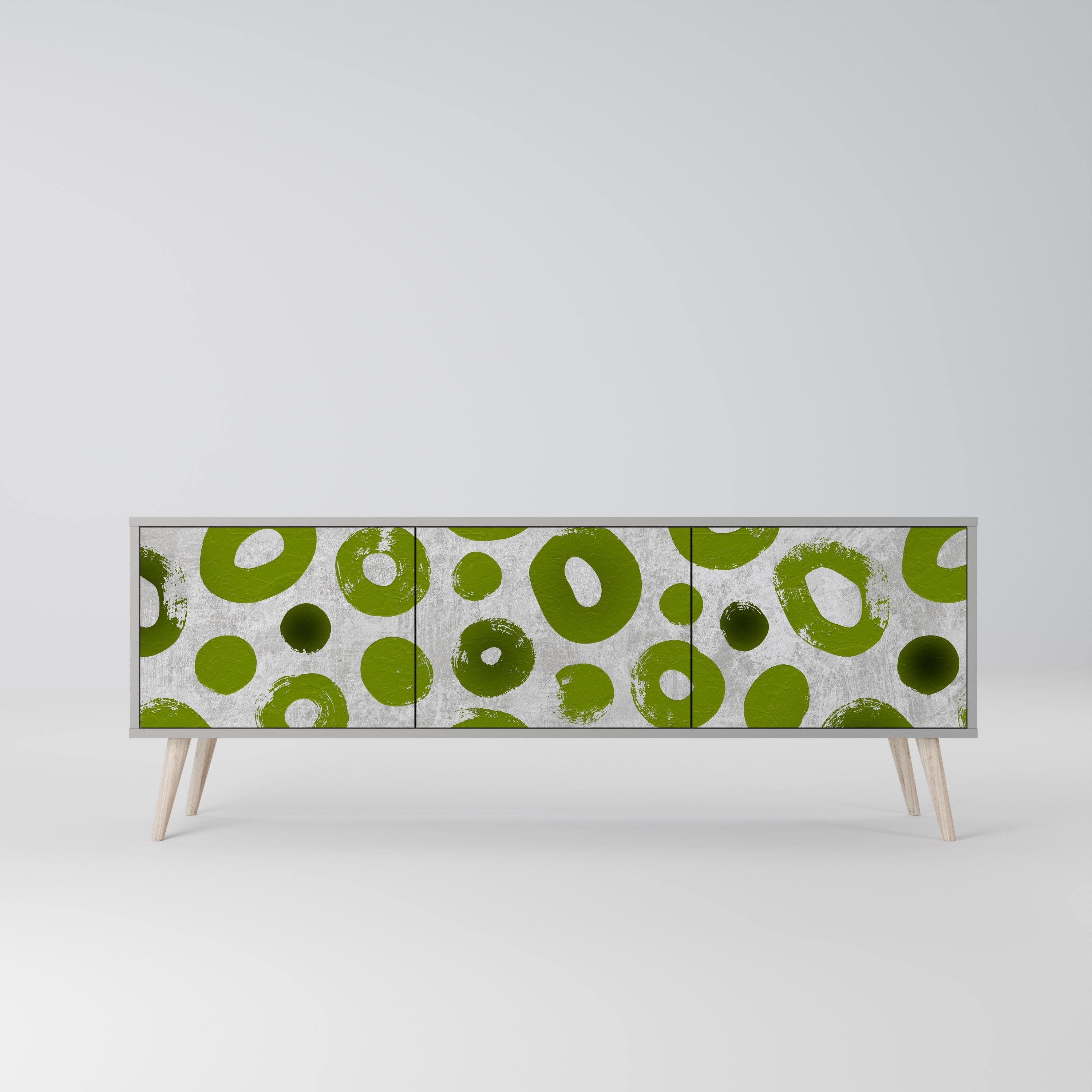 GREEN RHAPSODY Móvel de TV com 3 Portas em Acabamento Cinzento