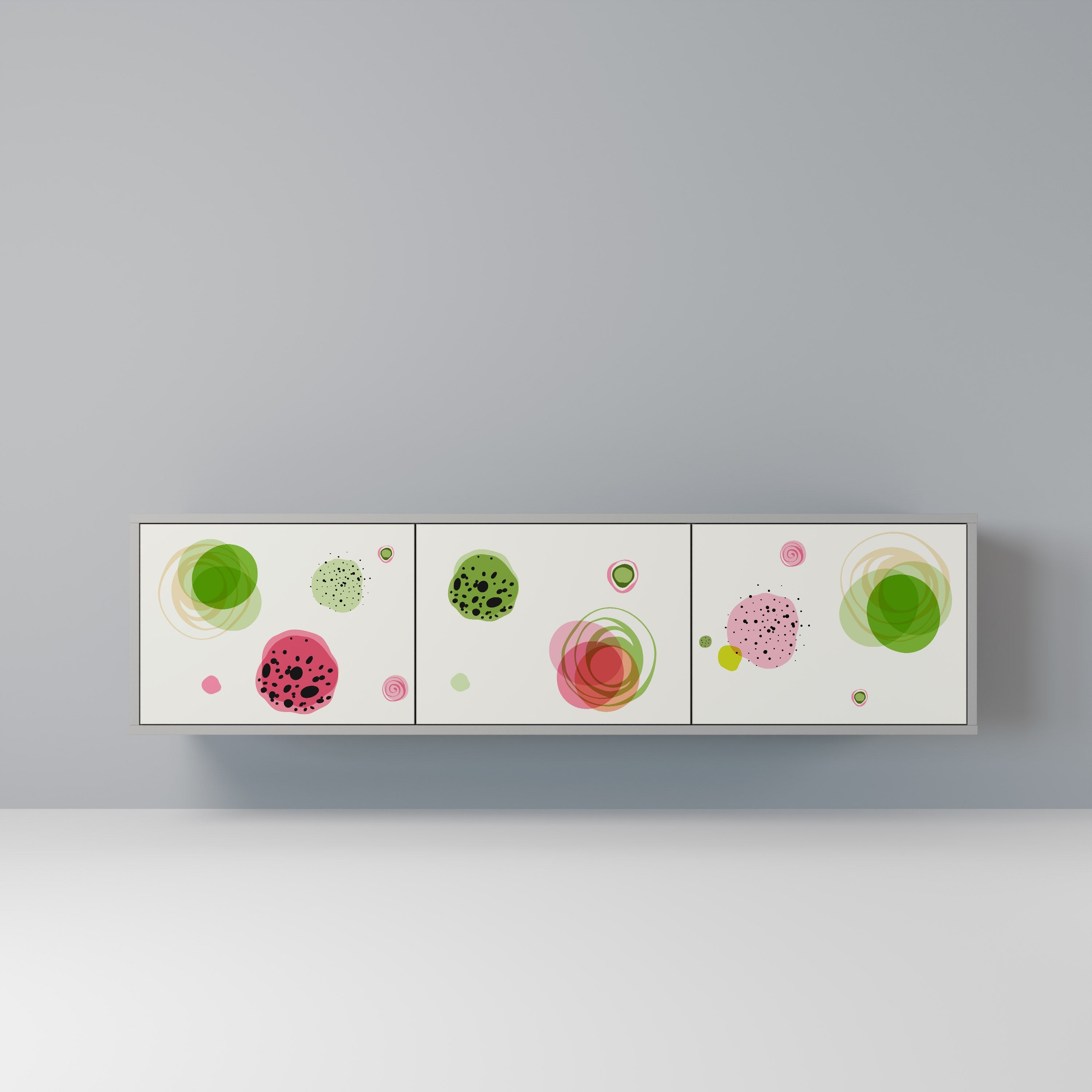 COLORFUL COSMOS Móvel de TV com 3 Portas em Acabamento Cinzento