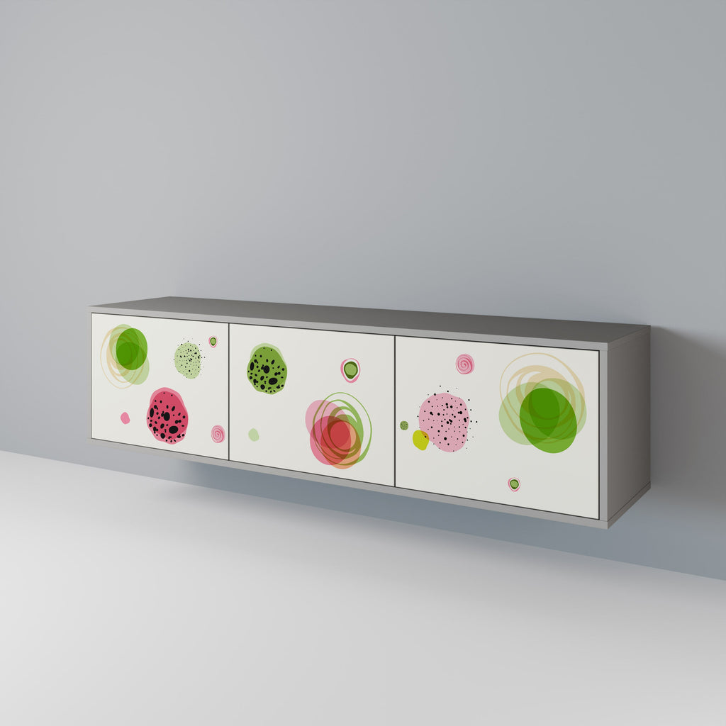 COLORFUL COSMOS Móvel de TV com 3 Portas em Acabamento Cinzento