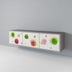 COLORFUL COSMOS Móvel de TV com 3 Portas em Acabamento Cinzento