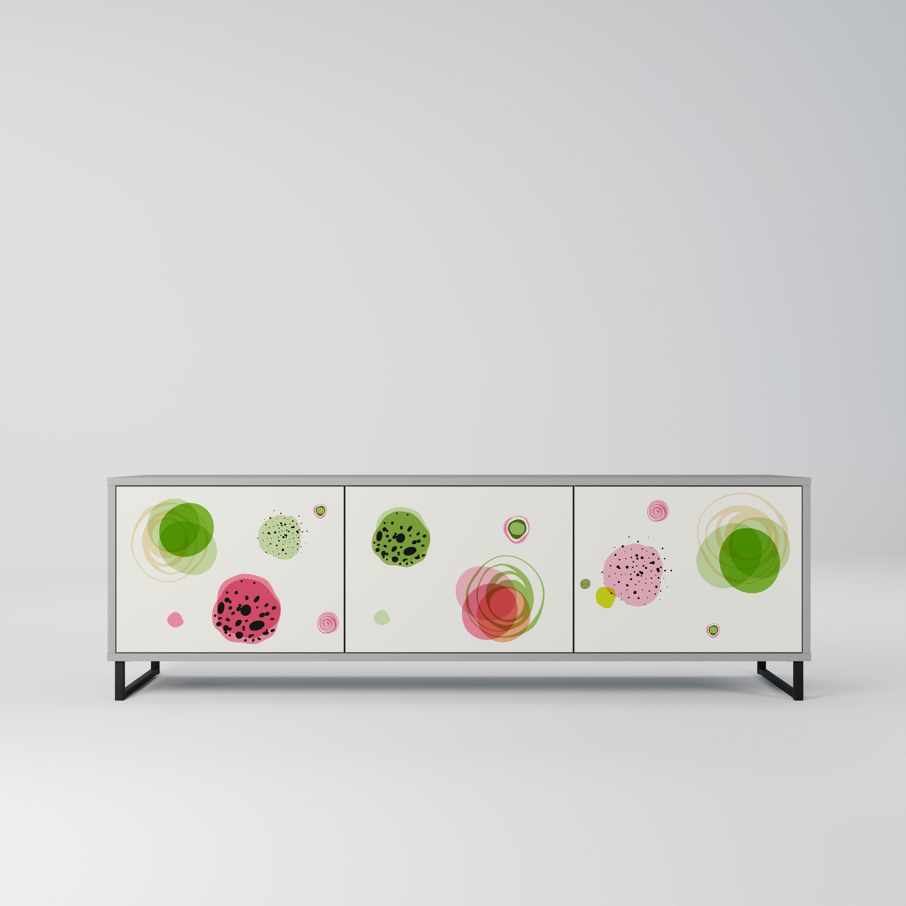 COLORFUL COSMOS Móvel de TV com 3 Portas em Acabamento Cinzento