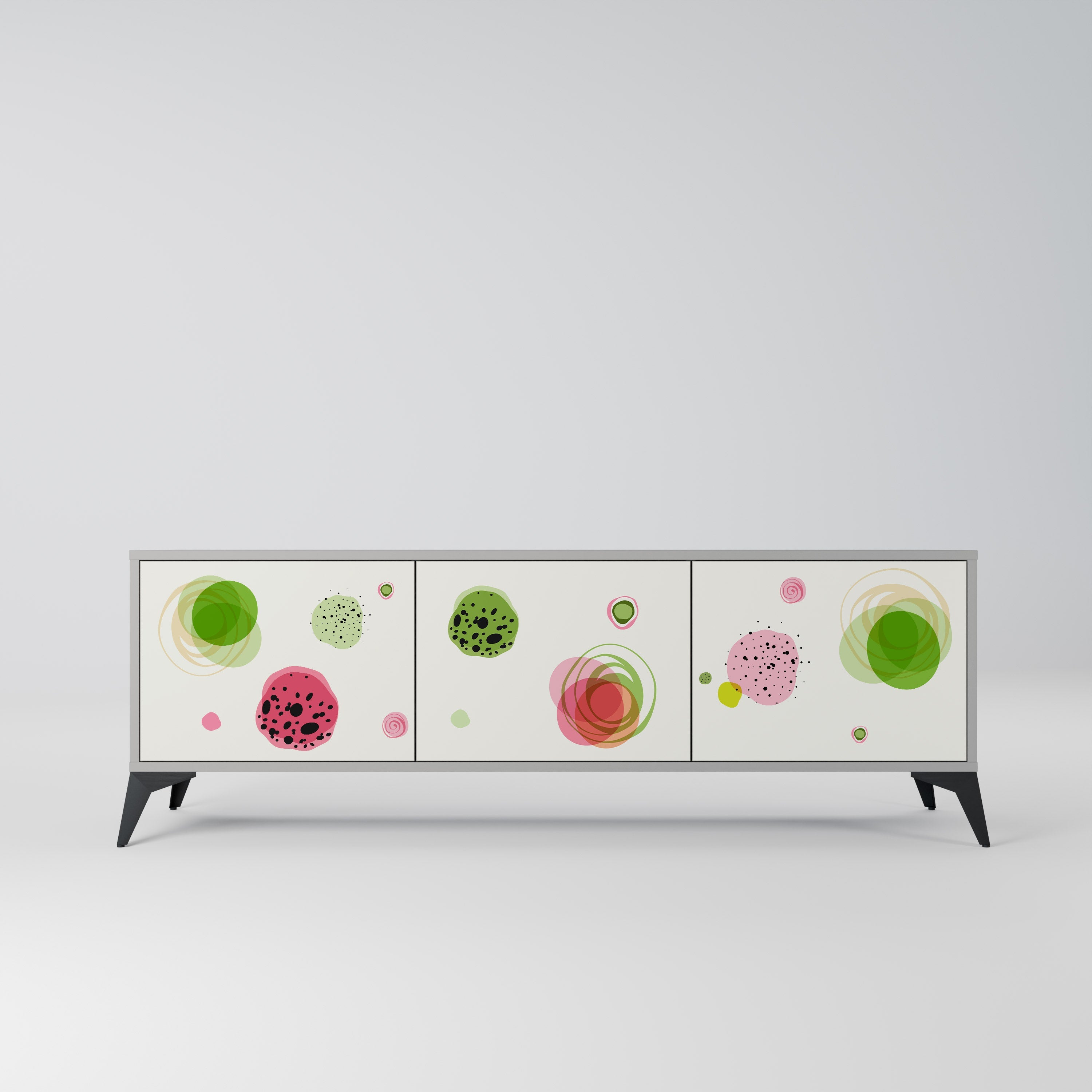 COLORFUL COSMOS Móvel de TV com 3 Portas em Acabamento Cinzento