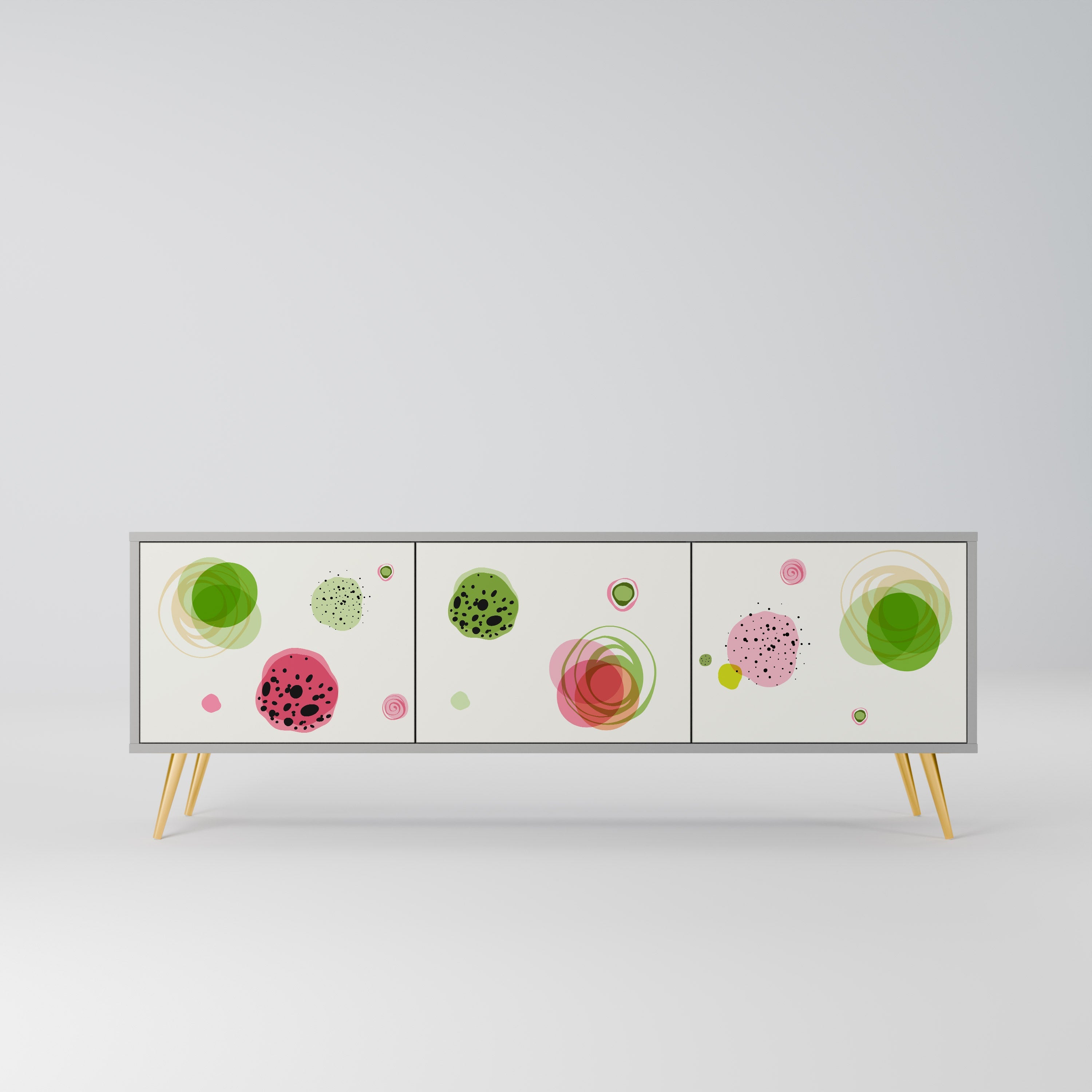 COLORFUL COSMOS Móvel de TV com 3 Portas em Acabamento Cinzento