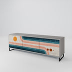 TWO HALVES Móvel de TV com 3 Portas em Acabamento Cinzento