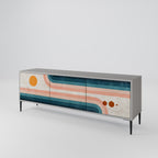 TWO HALVES Móvel de TV com 3 Portas em Acabamento Cinzento