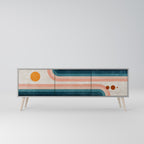 TWO HALVES Móvel de TV com 3 Portas em Acabamento Cinzento