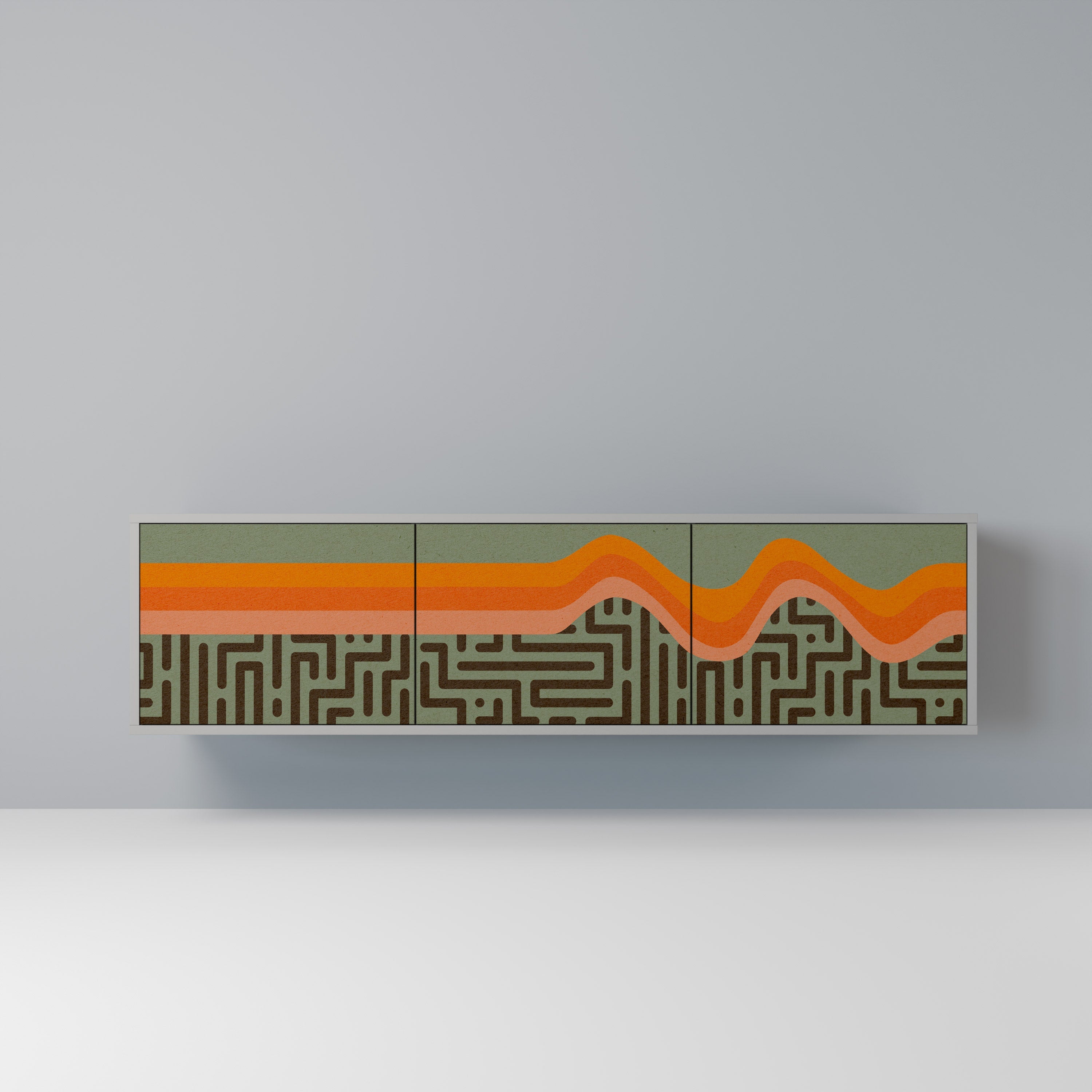 SIMPLE SOLUTIONS Móvel de TV com 3 Portas em Acabamento Cinzento