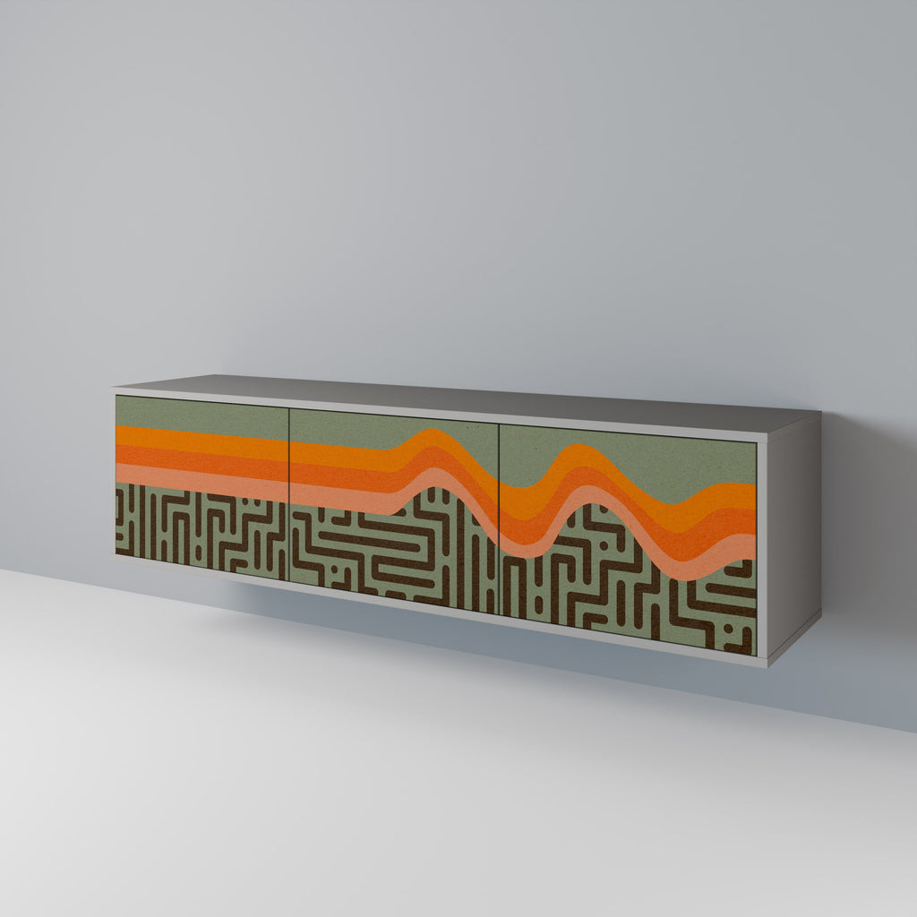 SIMPLE SOLUTIONS Móvel de TV com 3 Portas em Acabamento Cinzento