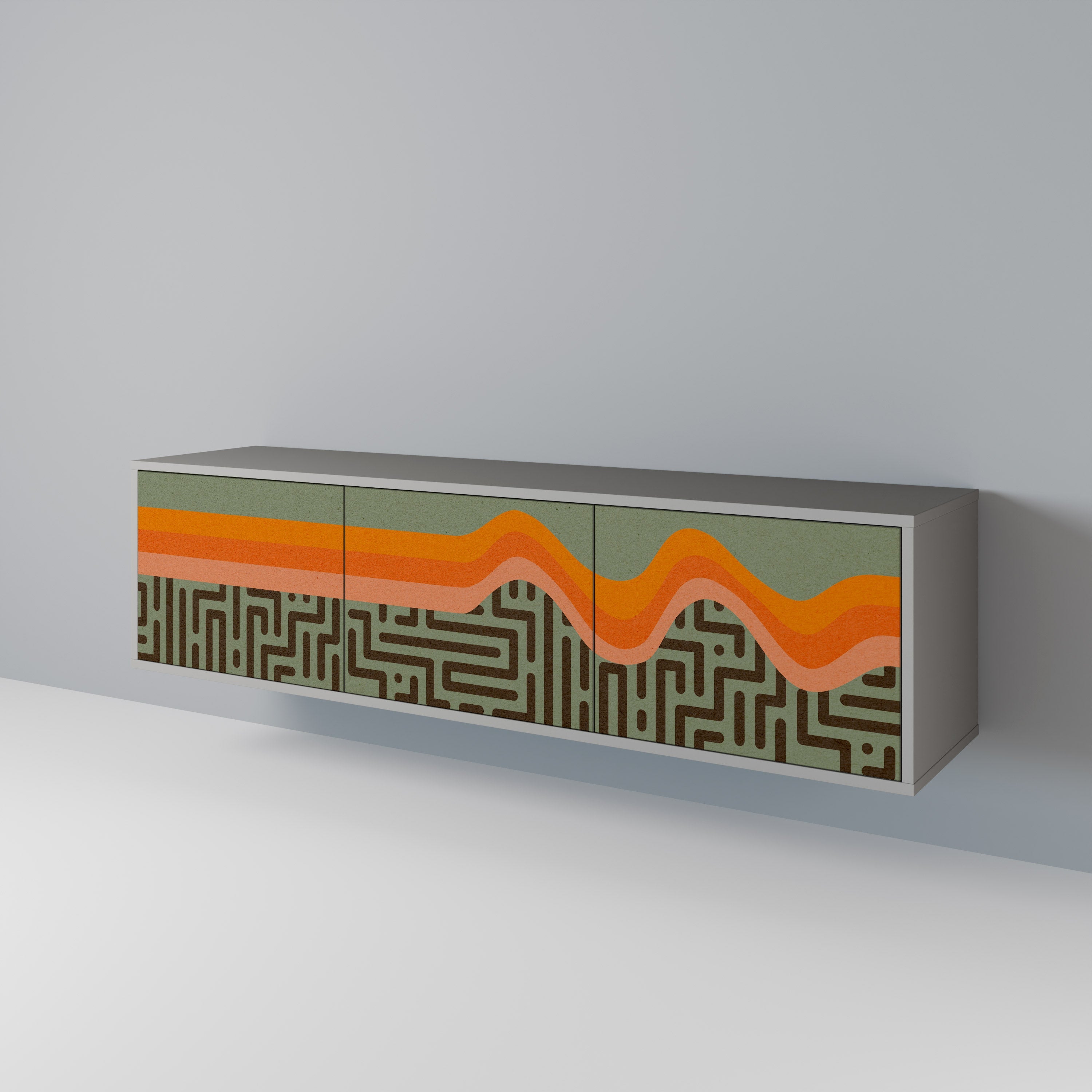 SIMPLE SOLUTIONS Móvel de TV com 3 Portas em Acabamento Cinzento