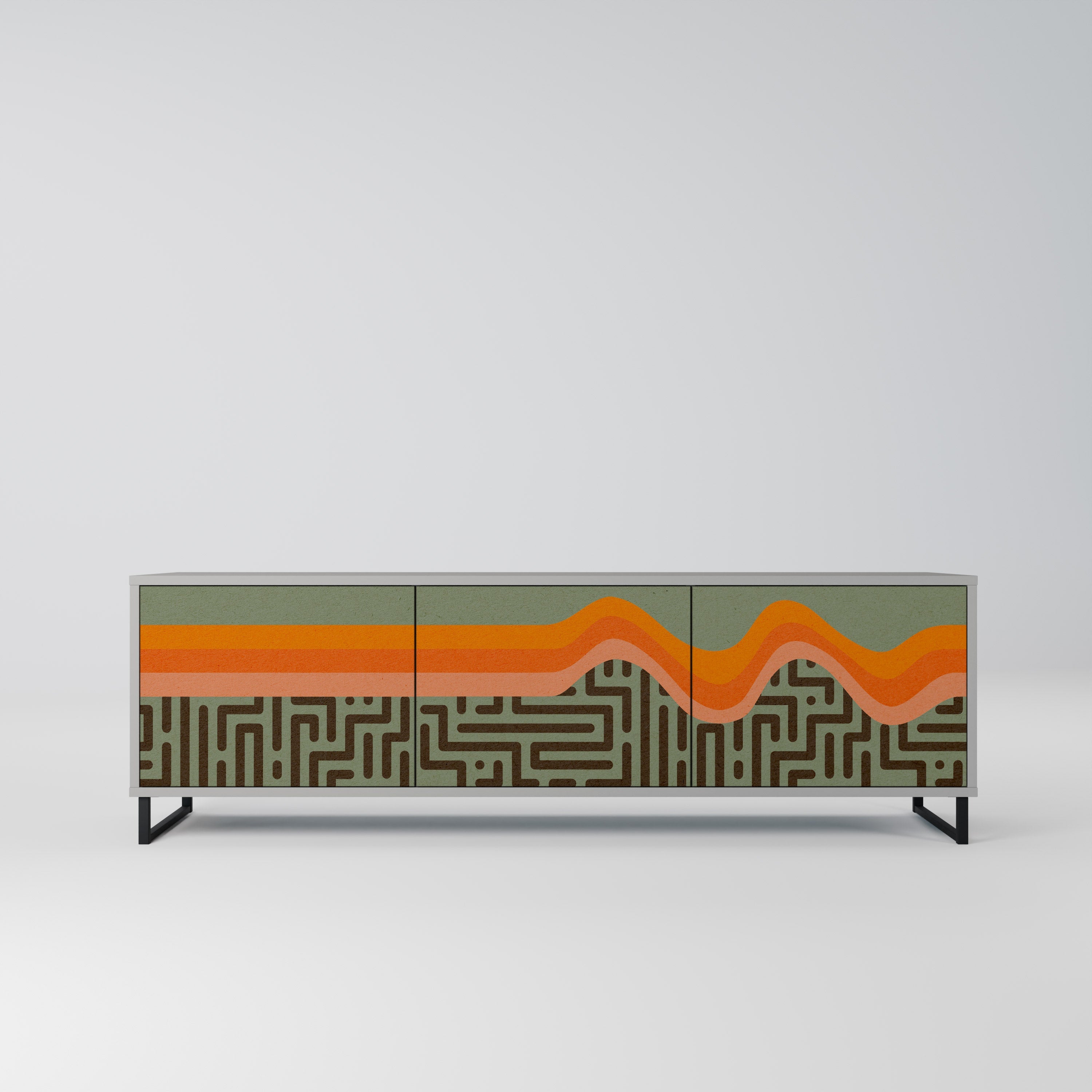 SIMPLE SOLUTIONS Móvel de TV com 3 Portas em Acabamento Cinzento