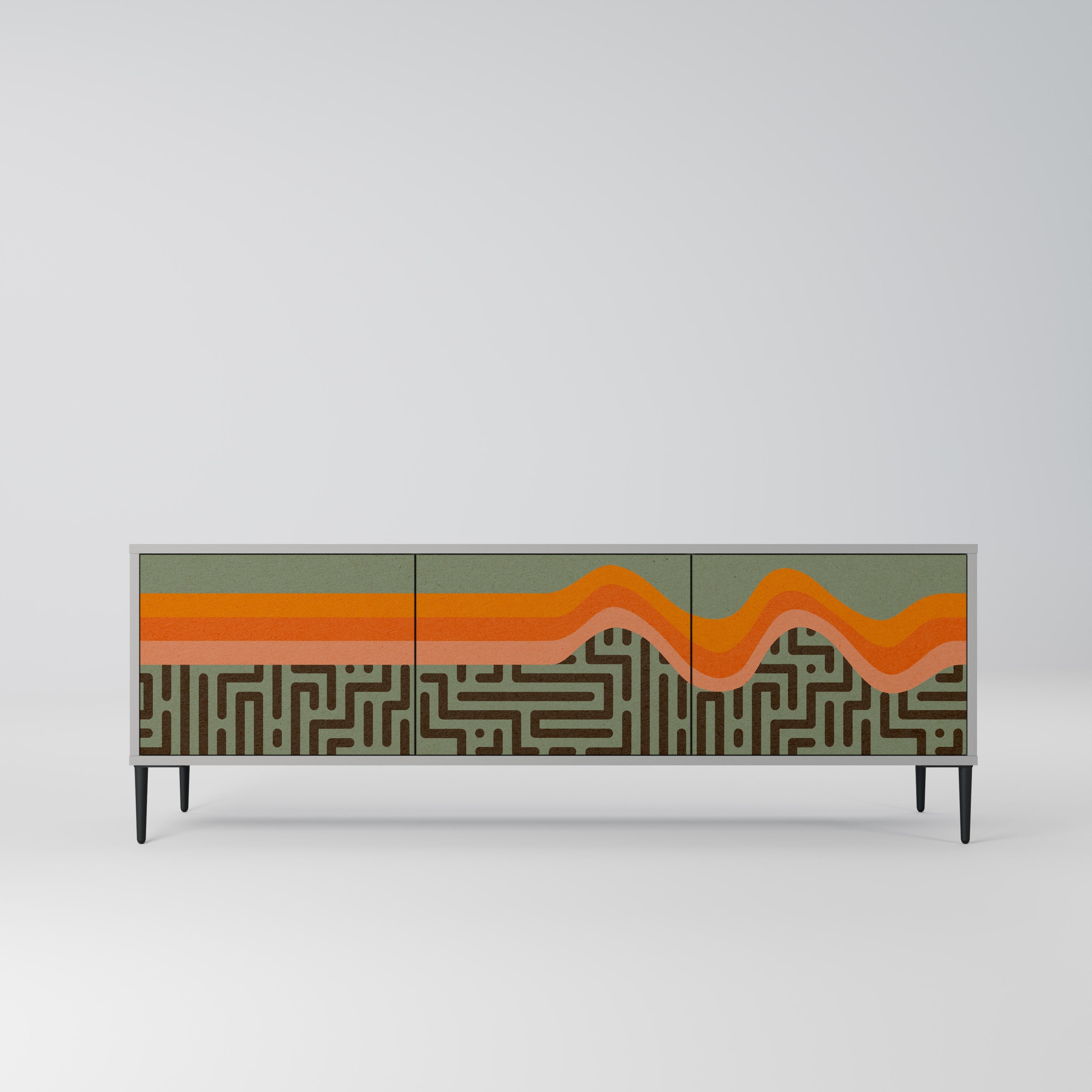 SIMPLE SOLUTIONS Móvel de TV com 3 Portas em Acabamento Cinzento