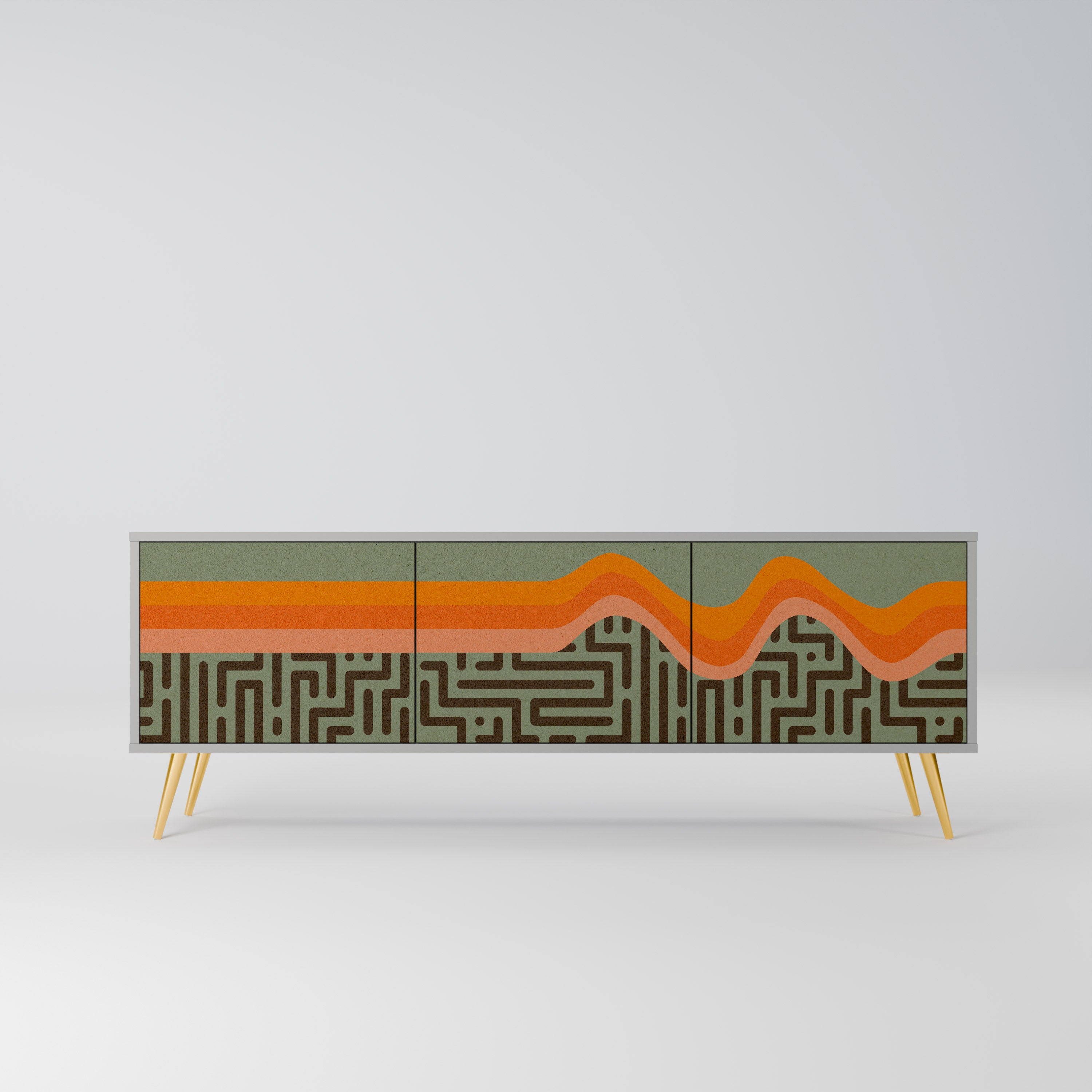 SIMPLE SOLUTIONS Móvel de TV com 3 Portas em Acabamento Cinzento