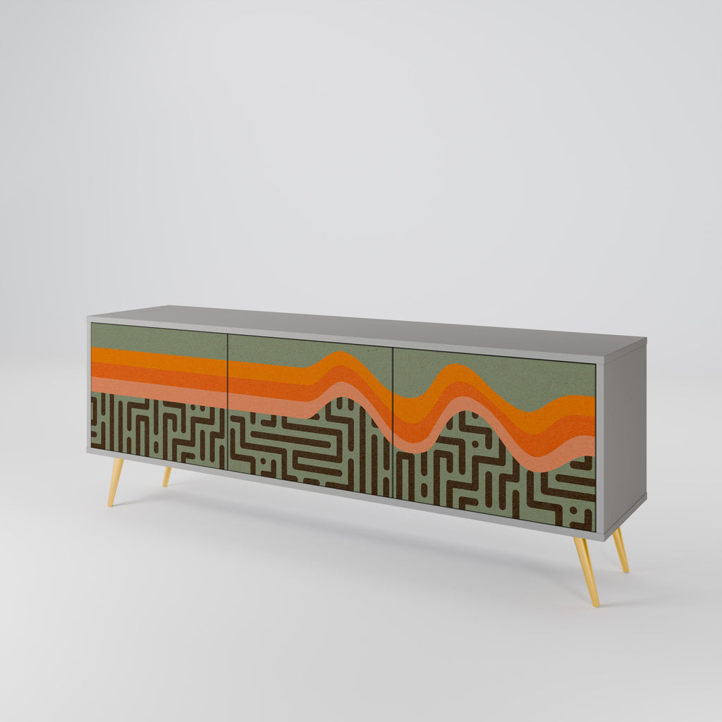 SIMPLE SOLUTIONS Móvel de TV com 3 Portas em Acabamento Cinzento