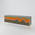 SIMPLE SOLUTIONS Móvel de TV com 3 Portas em Acabamento Cinzento